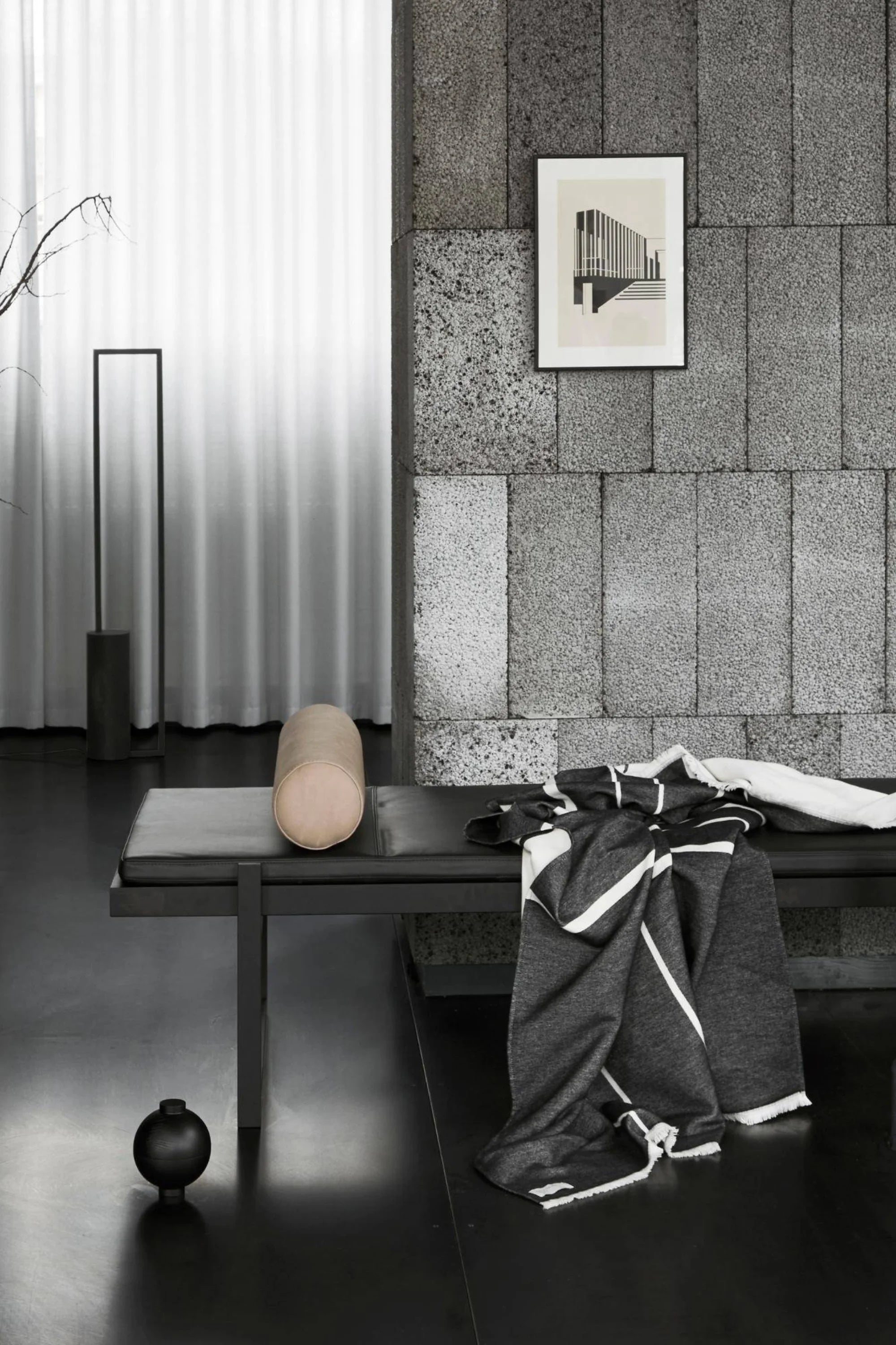 Lit de repos minimal - Noir et blanc