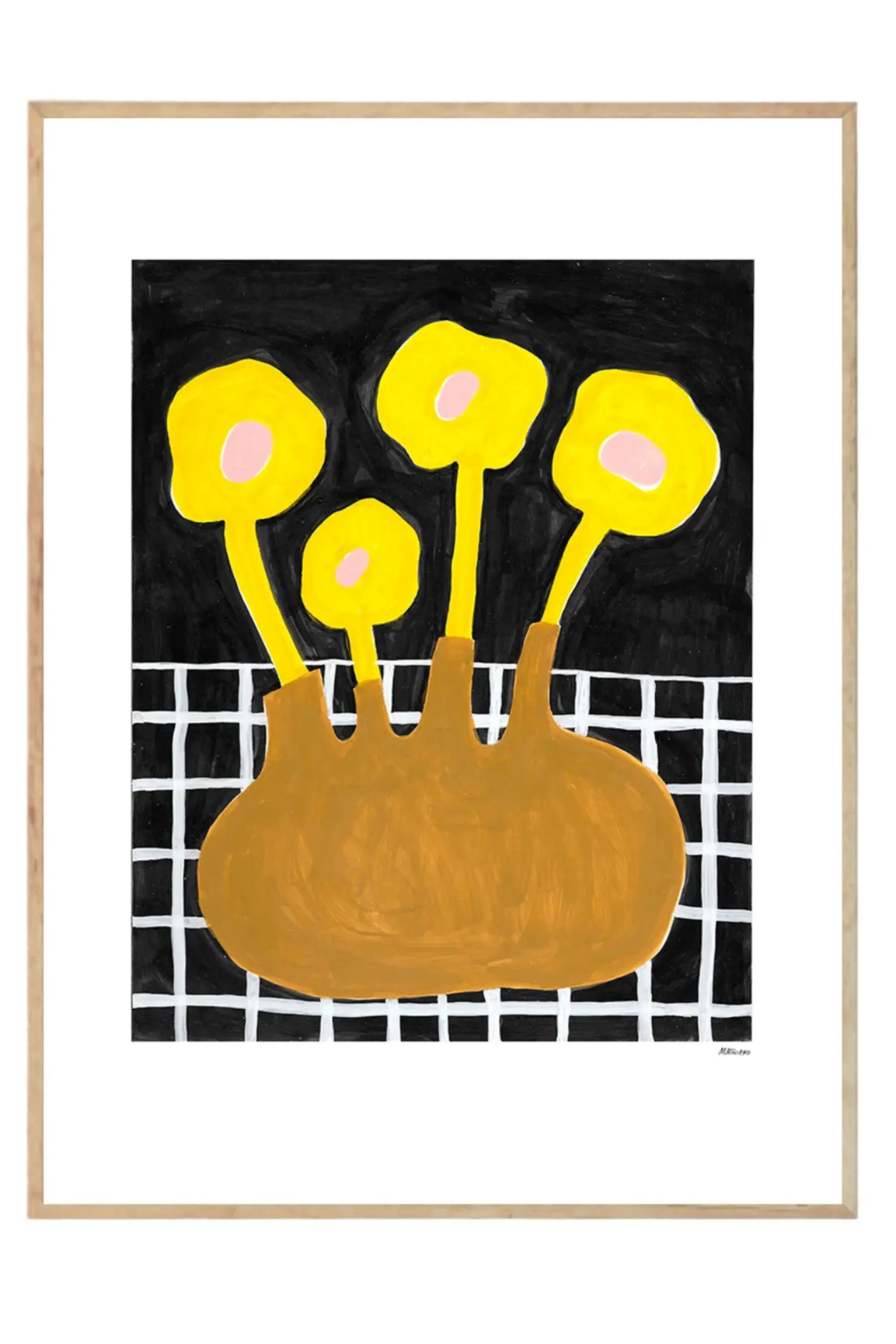 Flowers In Brown Vase