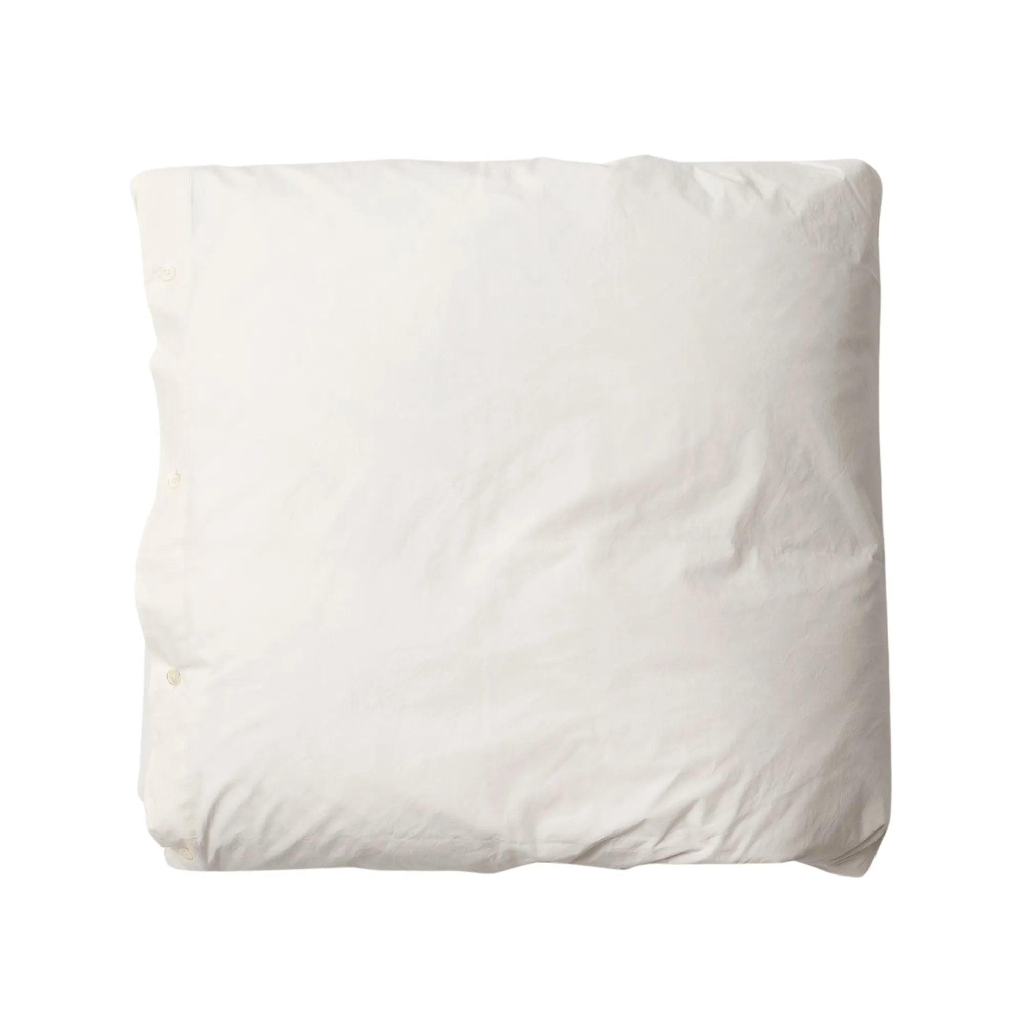 High-quality cotton percale bedding in a beautiful snowfall white color