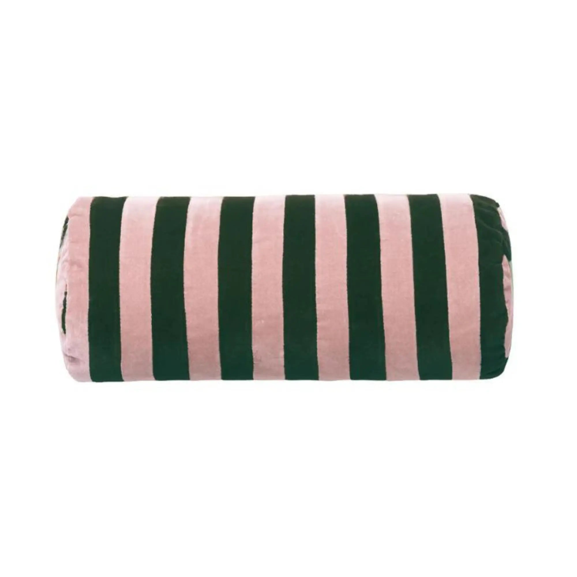 Long, rectangular grey striped bolster pillow perfect for adding extra support and style to any seating arrangement