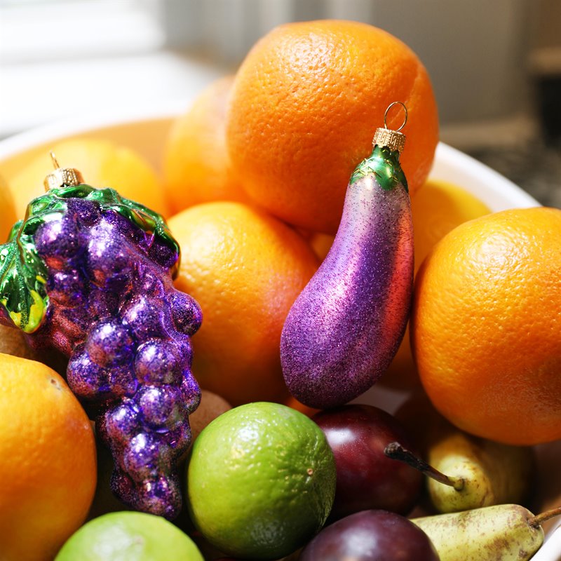 Eggplant Ornament - Set of 2