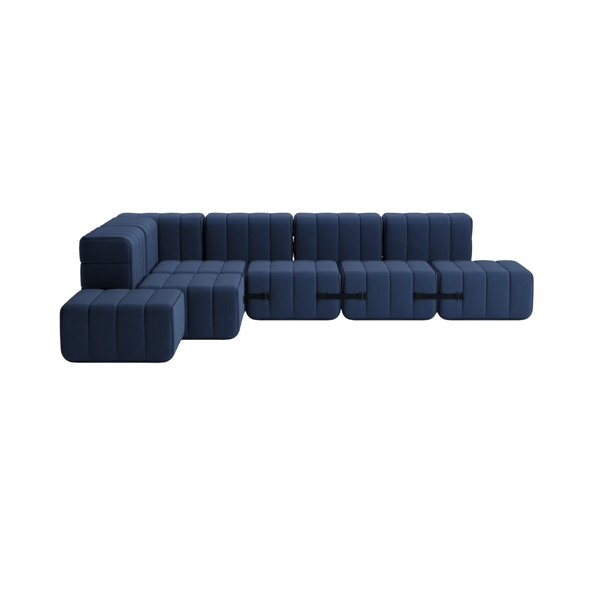 Contemporary Curt Sofa System in Fabric Jet, a comfortable and stylish seating option for modern living spaces