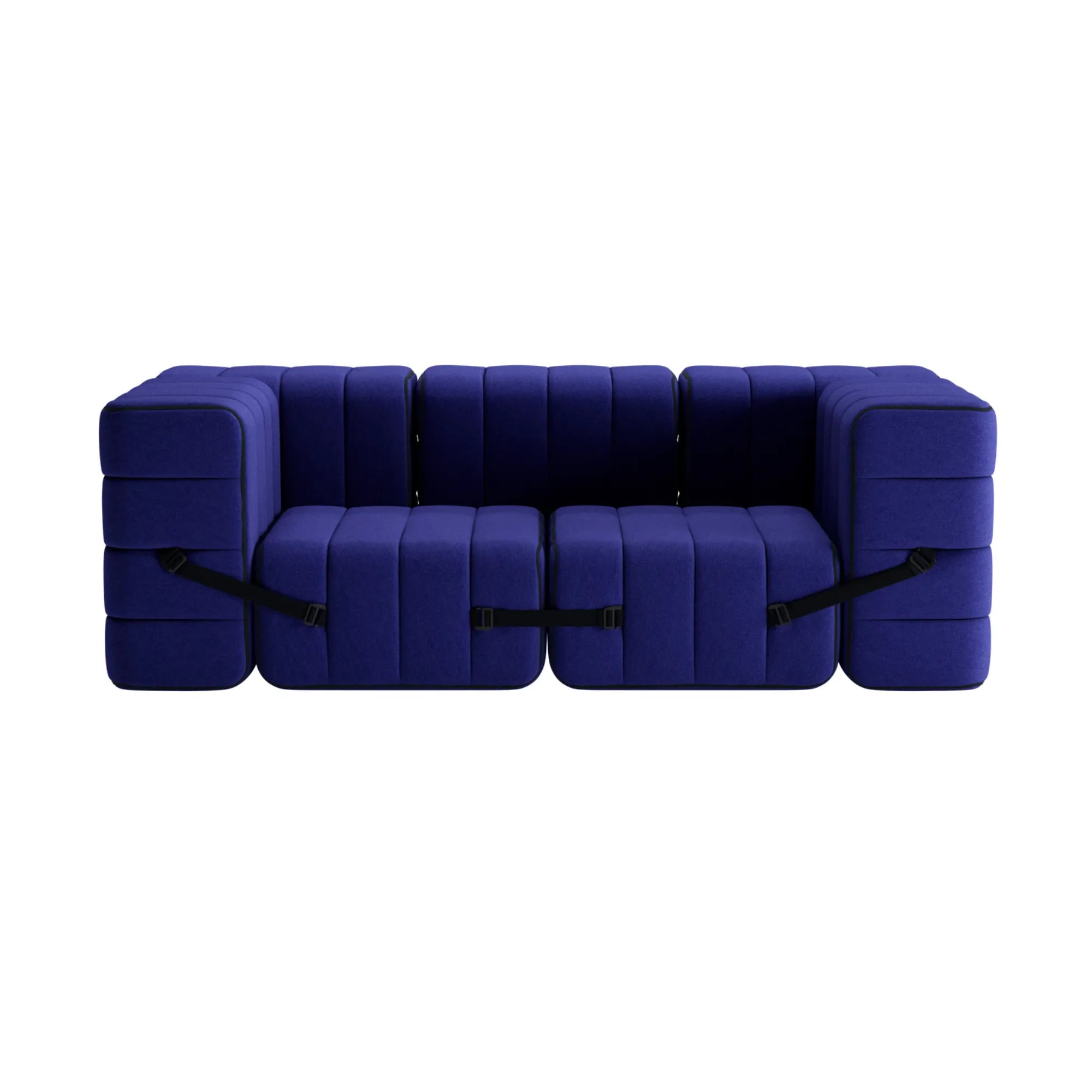  Fabric sofa system with reclining capabilities and built-in cup holders