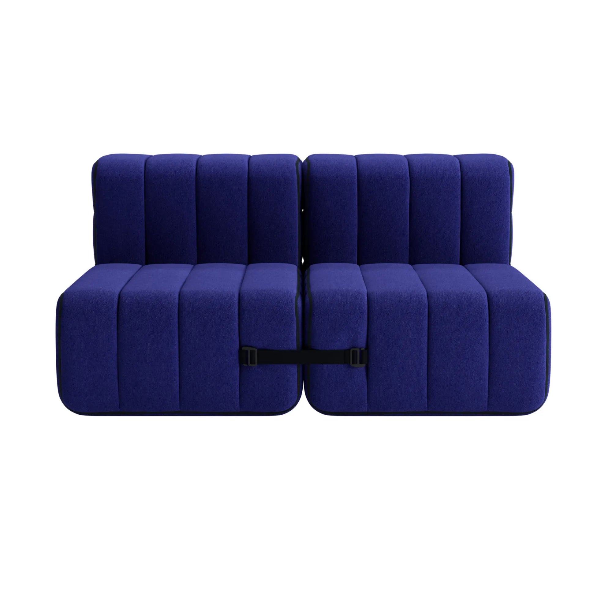 Contemporary and stylish Curt Sofa System in Fabric Jet color, perfect for modern living spaces