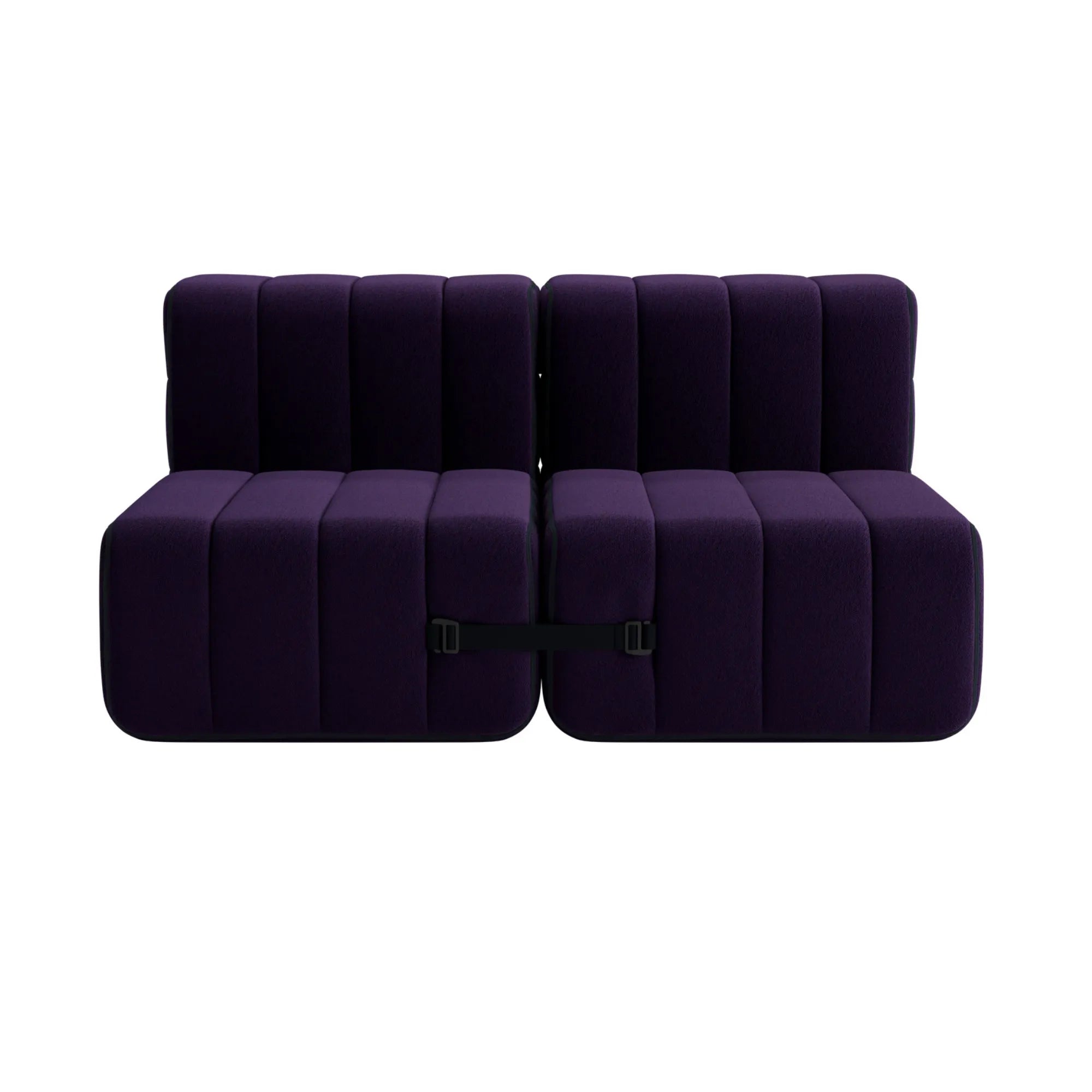 Contemporary and stylish Curt Sofa System in Fabric Jet, perfect for modern living spaces