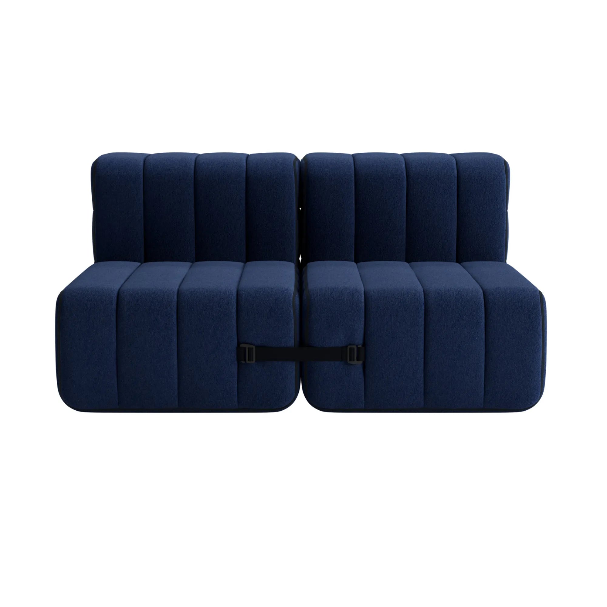 Modern and sleek Curt Sofa System in Fabric Jet, perfect for contemporary living spaces