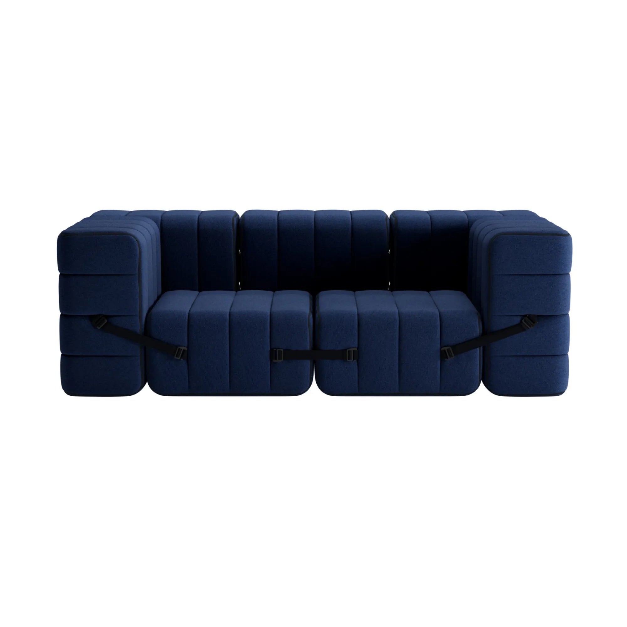 Contemporary and stylish Curt Sofa System in Fabric Jet, perfect for modern living spaces