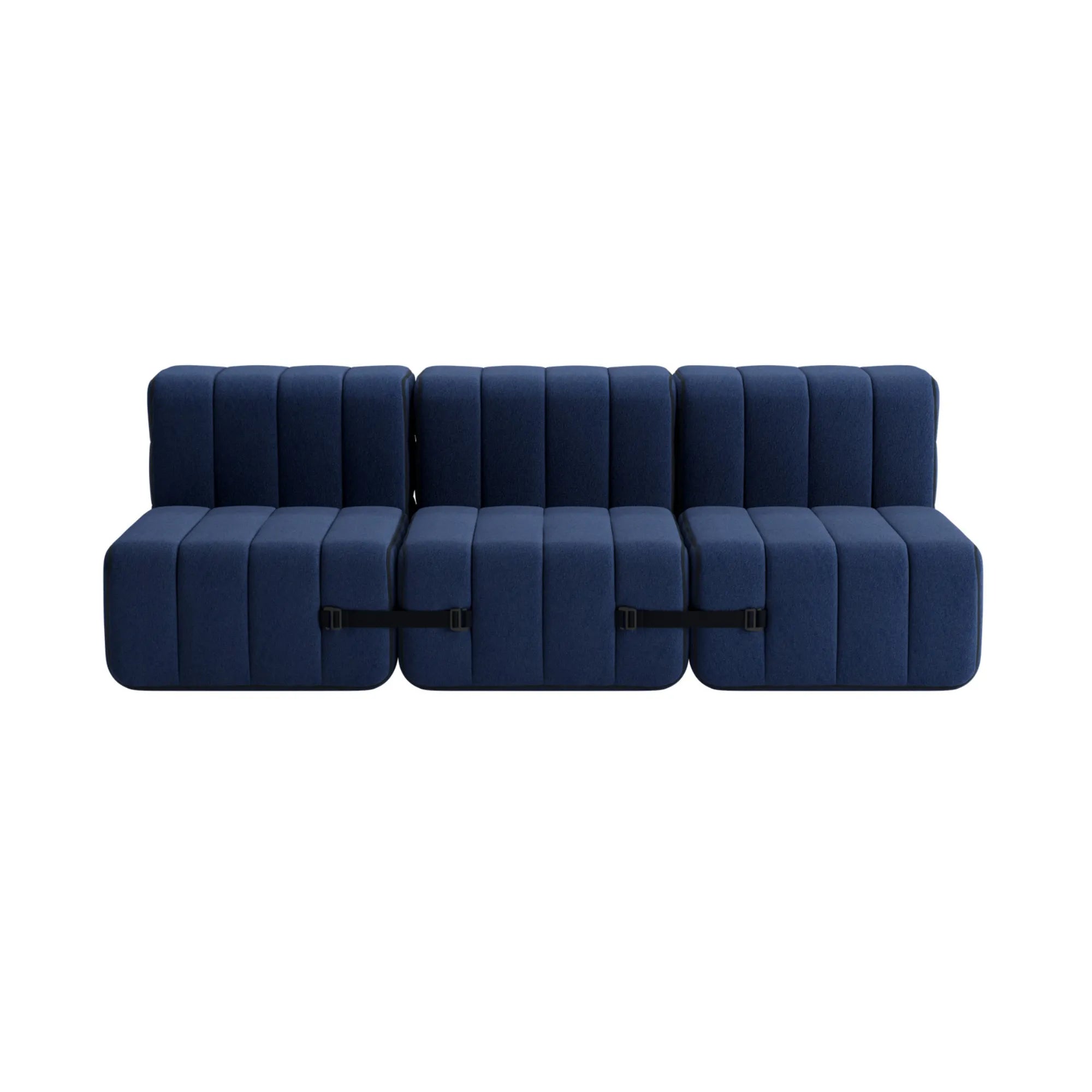  Detailed view of the fabric sofa's sturdy and durable construction