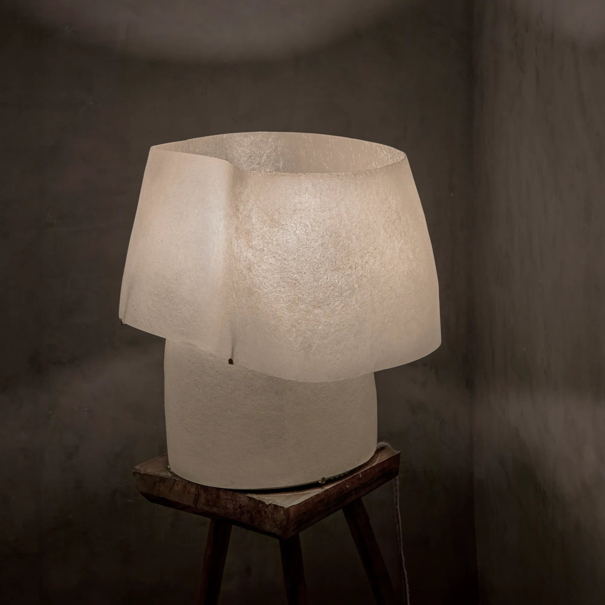 “The “Mush” Lamp (Chub) glowing in a cozy living room setting