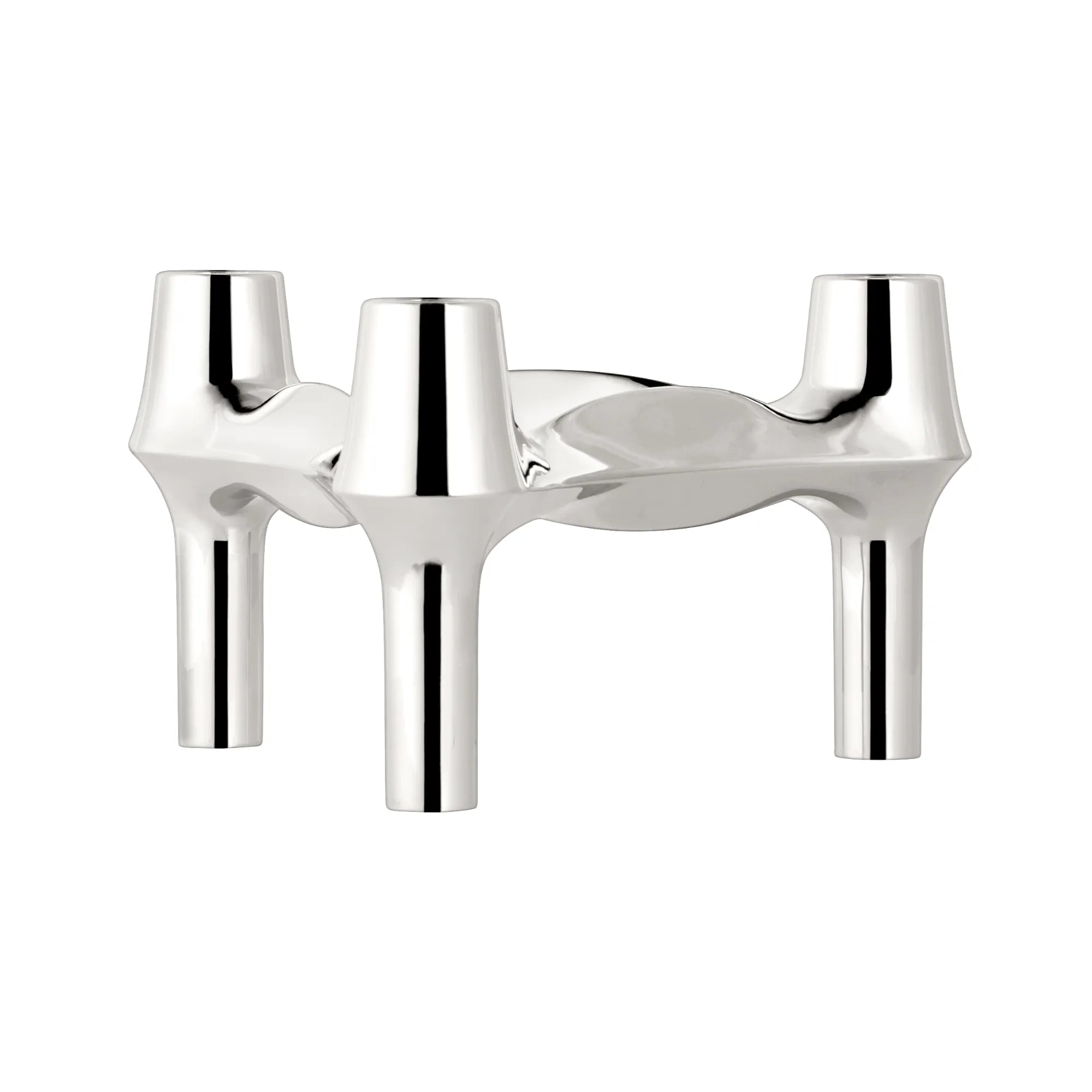 BMF Candle Holder in elegant silver finish, perfect for modern decor