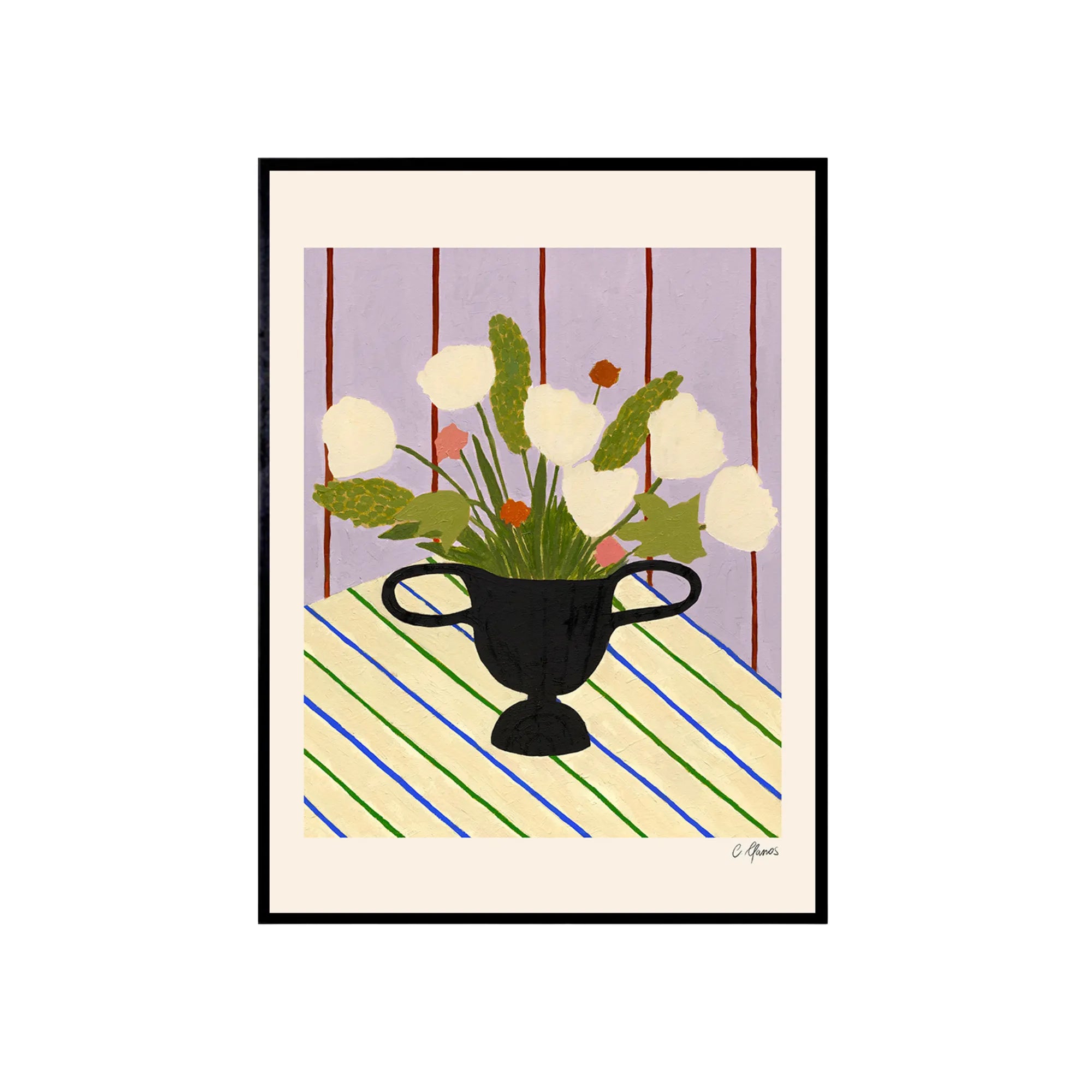 Flowers on Striped Cloth