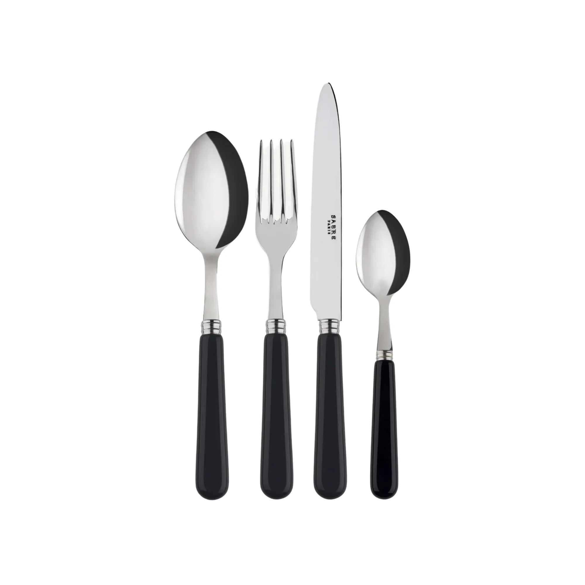 Stylish and modern Pop Unis Cutlery Set in sleek silver and black, perfect for any kitchen or dining room