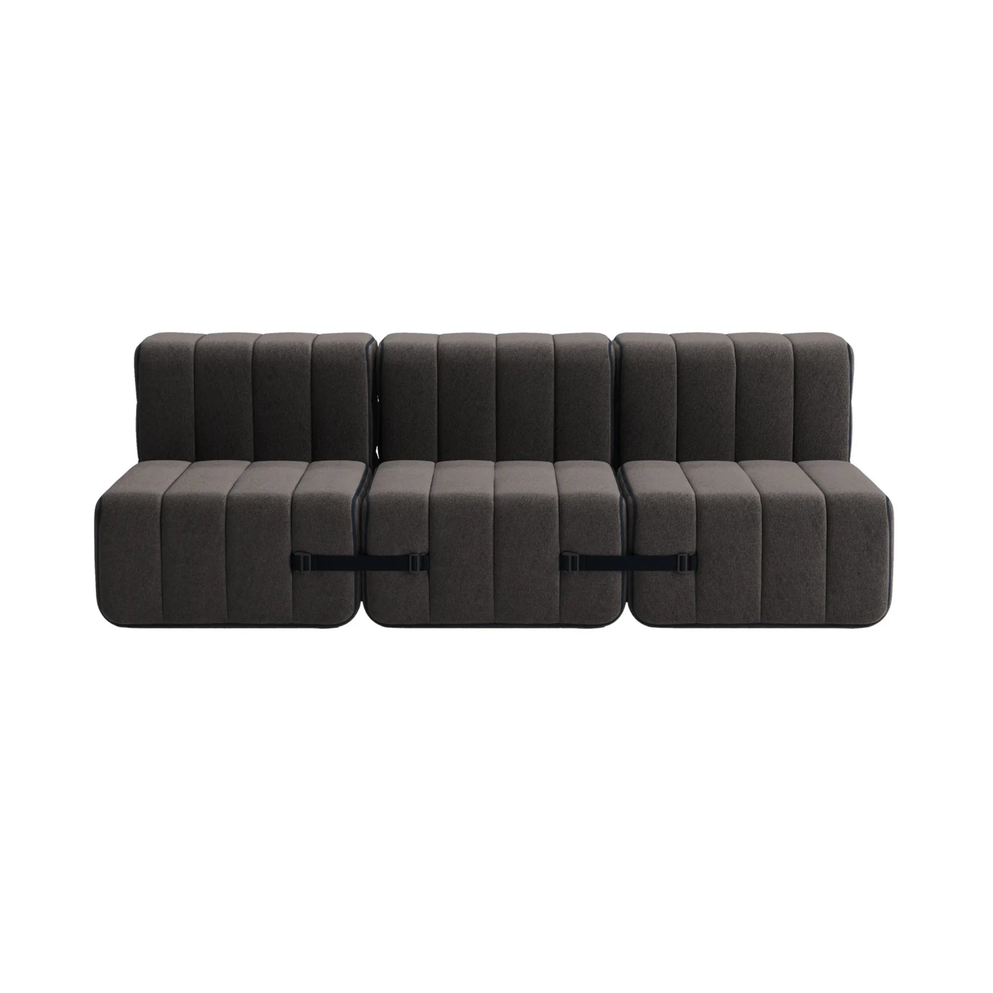 Modern and sleek Curt Sofa System in Fabric Jet, perfect for any contemporary living space, featuring comfortable and stylish design with durable fabric upholstery