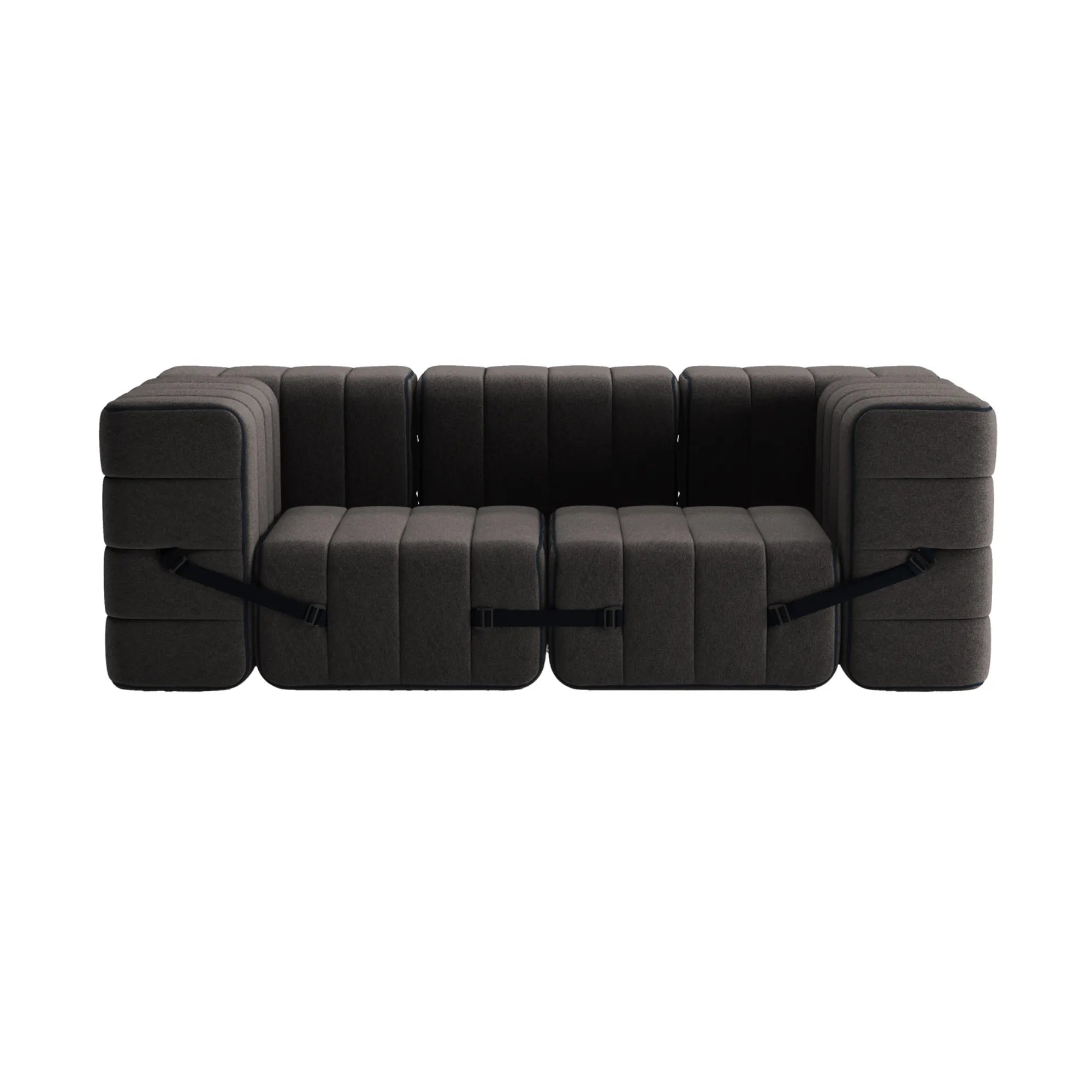  Stylish and functional fabric sofa with built-in storage compartments