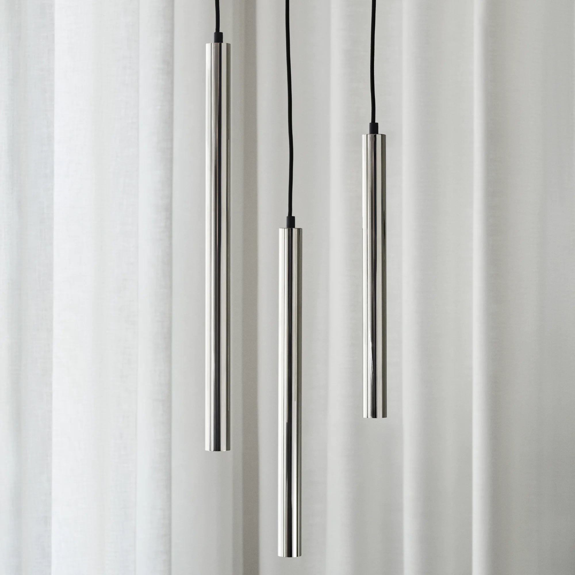 Pipe Pendant Light - Mirror Polished Steel