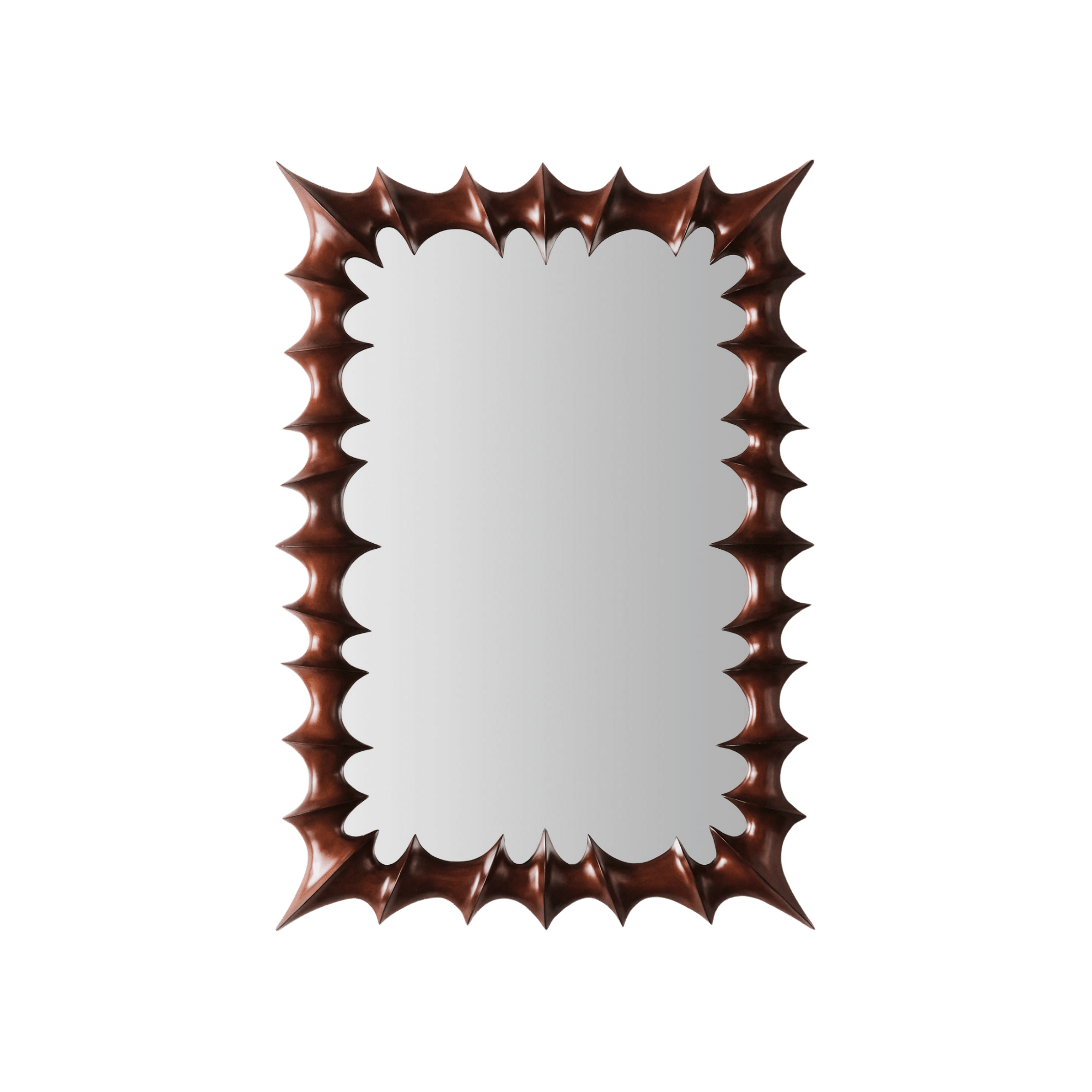 Brutalist Mirror Small Natural Wood
