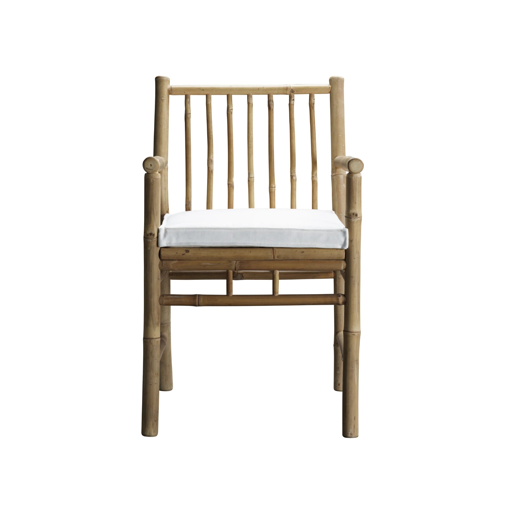 Outdoor Bamboo Dining Chair With Armrest - Set of 4