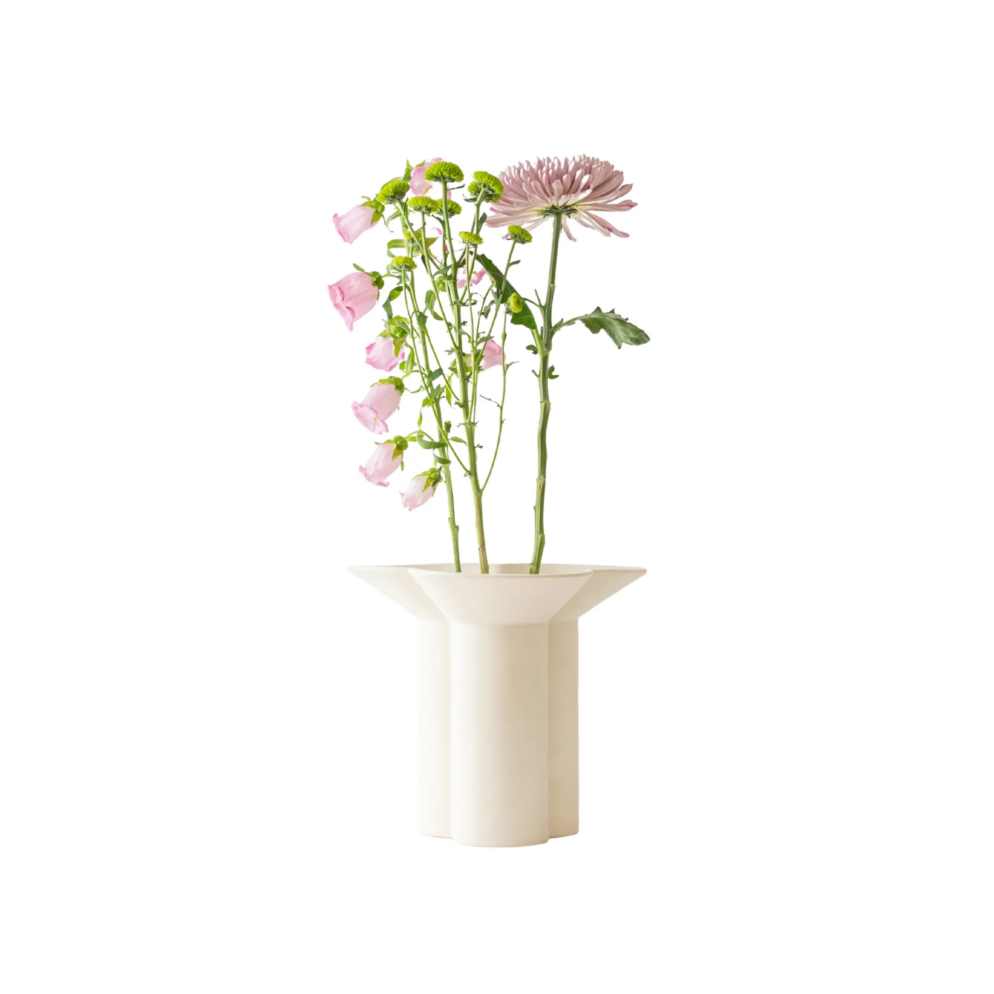 Hand-crafted ceramic Clover Vase with a unique clover-shaped design and glossy finish