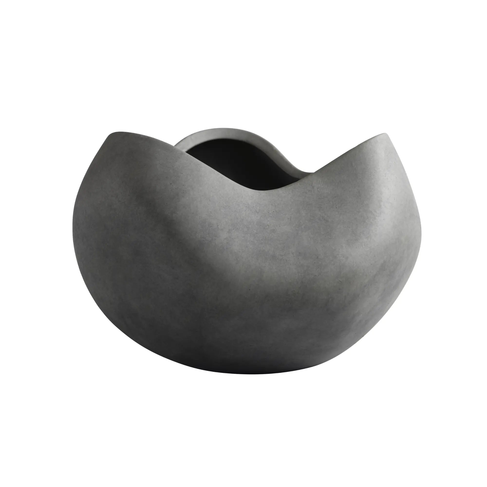 Large white ceramic curve bowl with smooth, elegant design and spacious interior