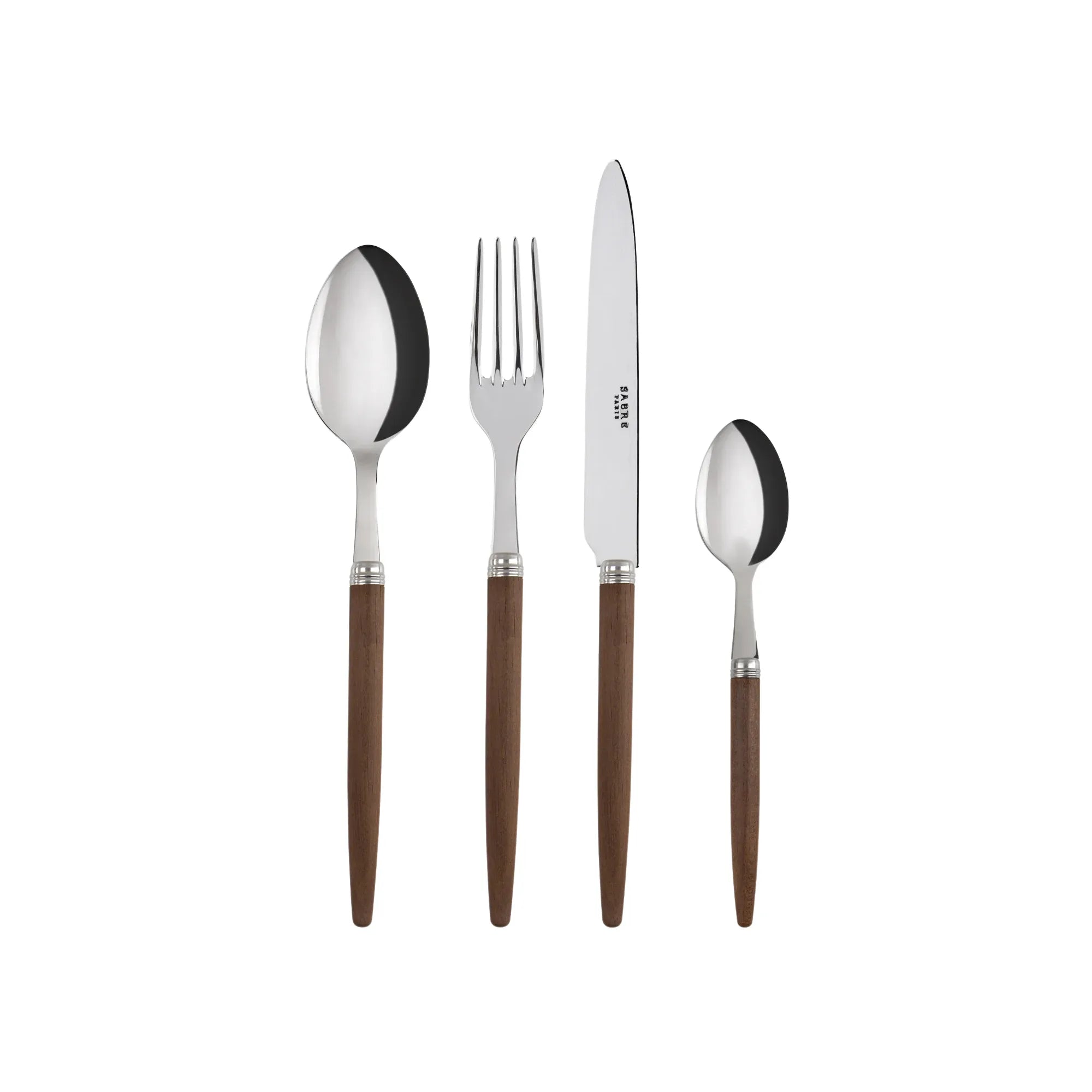 Stainless steel 24-piece Jonc Cutlery Set with sleek design and comfortable handles