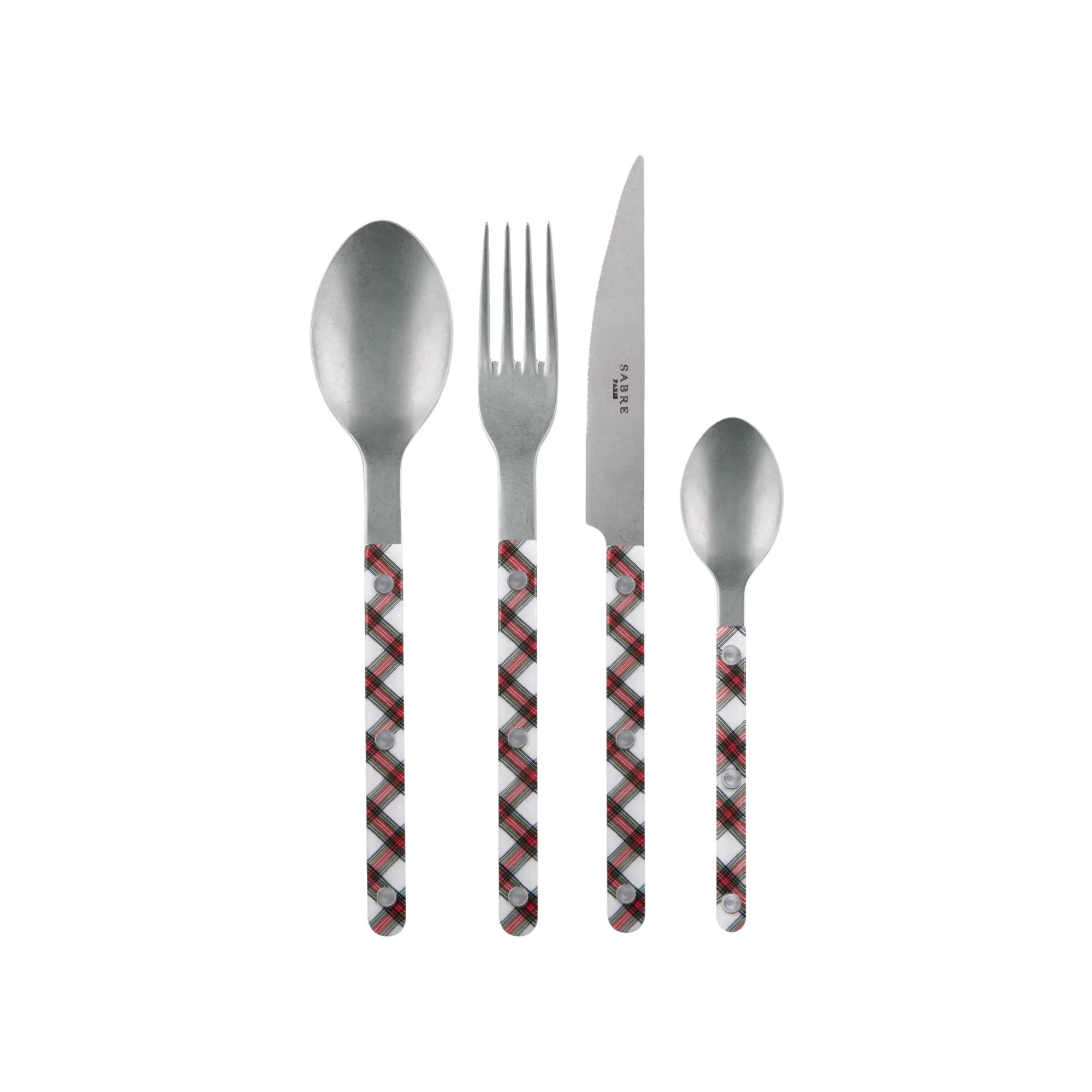 Bistrot Tartan Cutlery Set with soup spoons and teaspoons