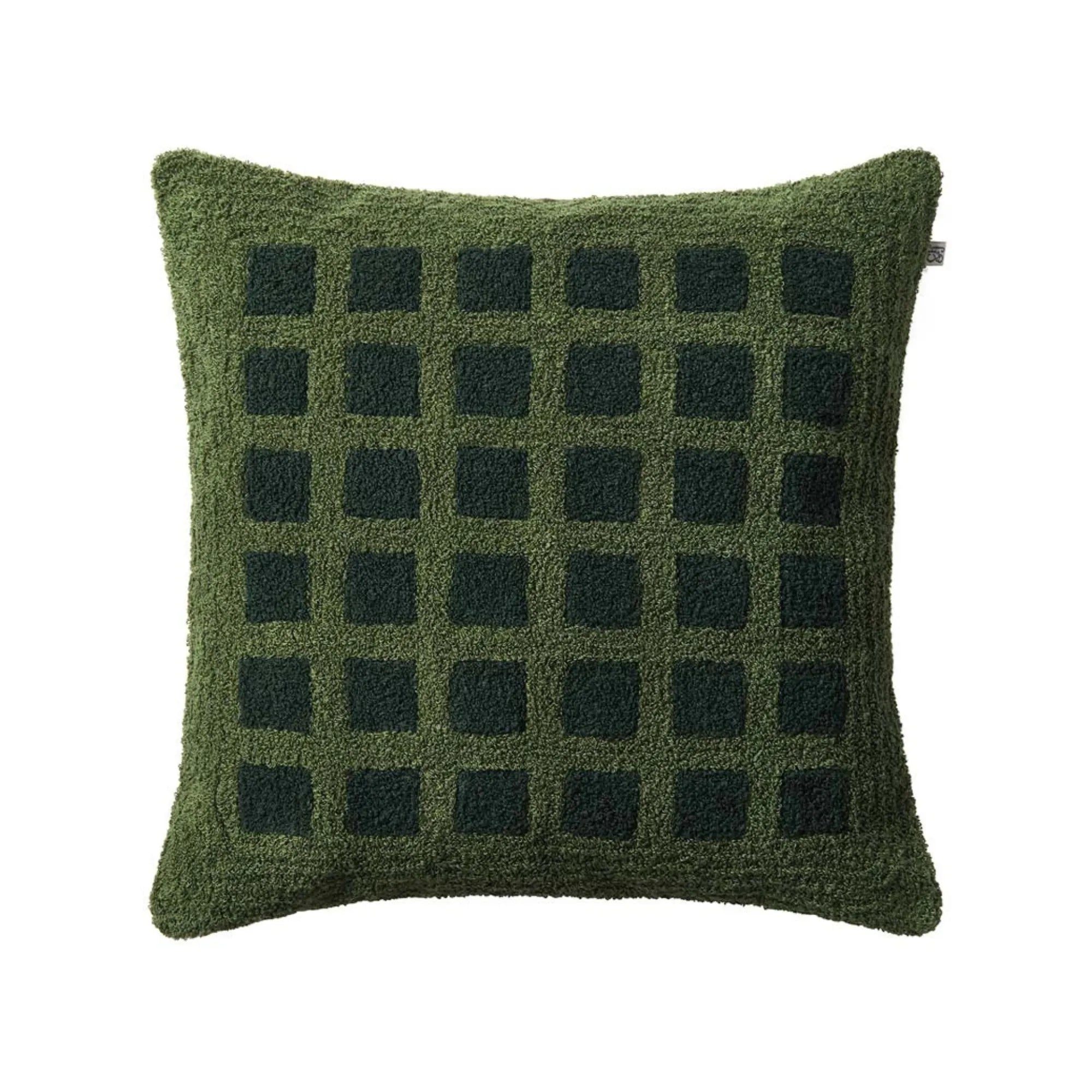 Mohan Boucle Cushion in Cactus Green and Green, a cozy and textured home decor piece