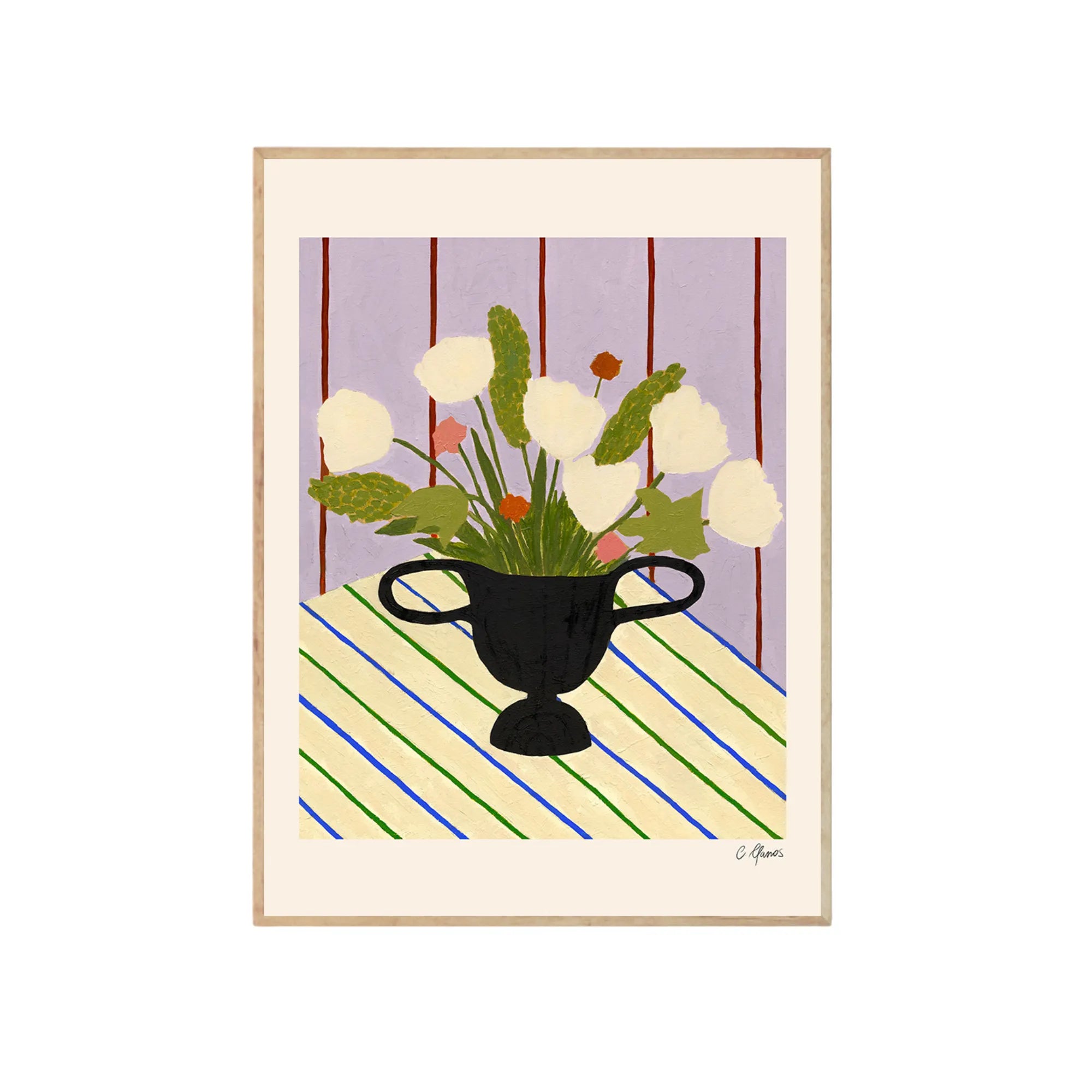 Flowers on Striped Cloth