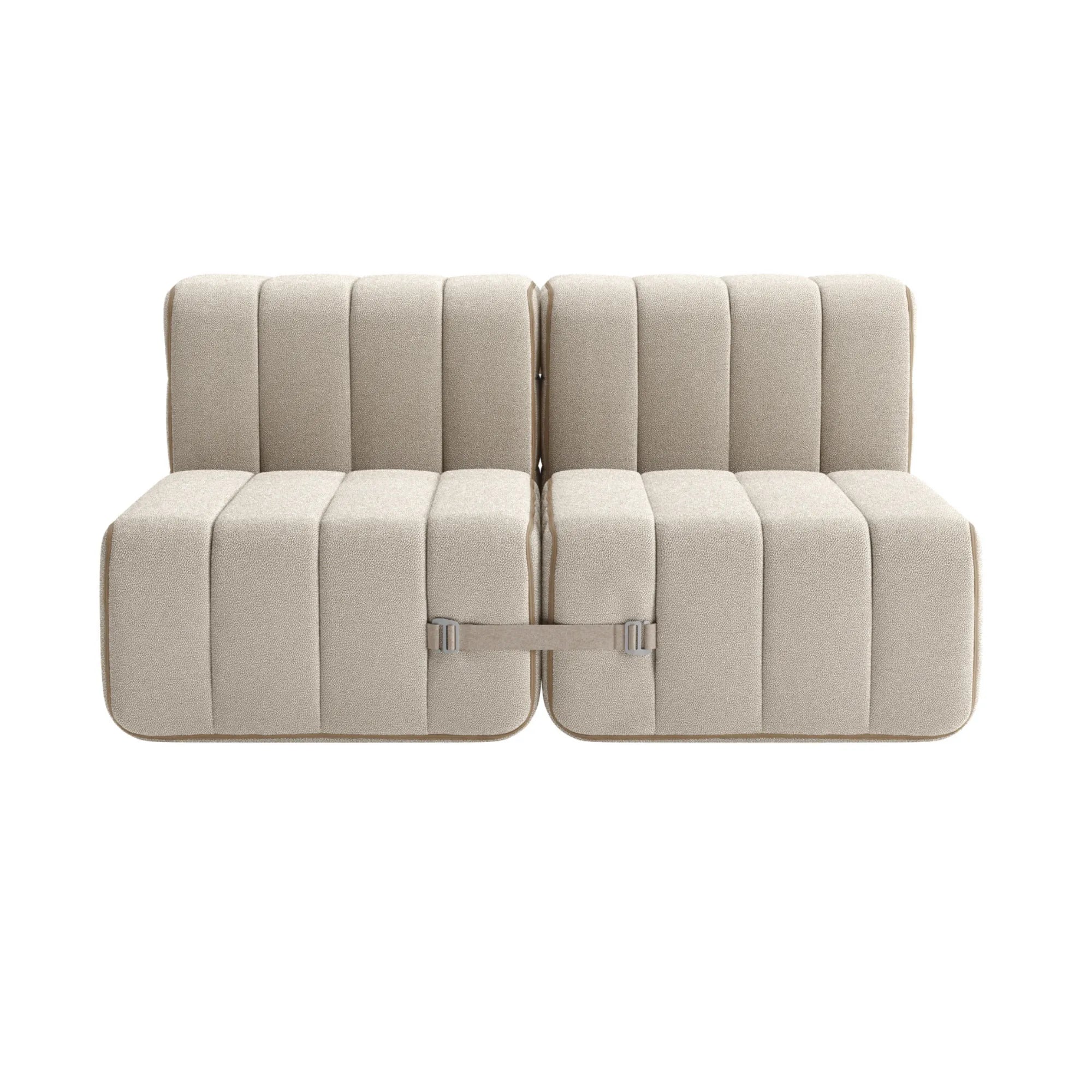 Modern and stylish Curt Sofa System in Fabric Jet, perfect for contemporary living rooms