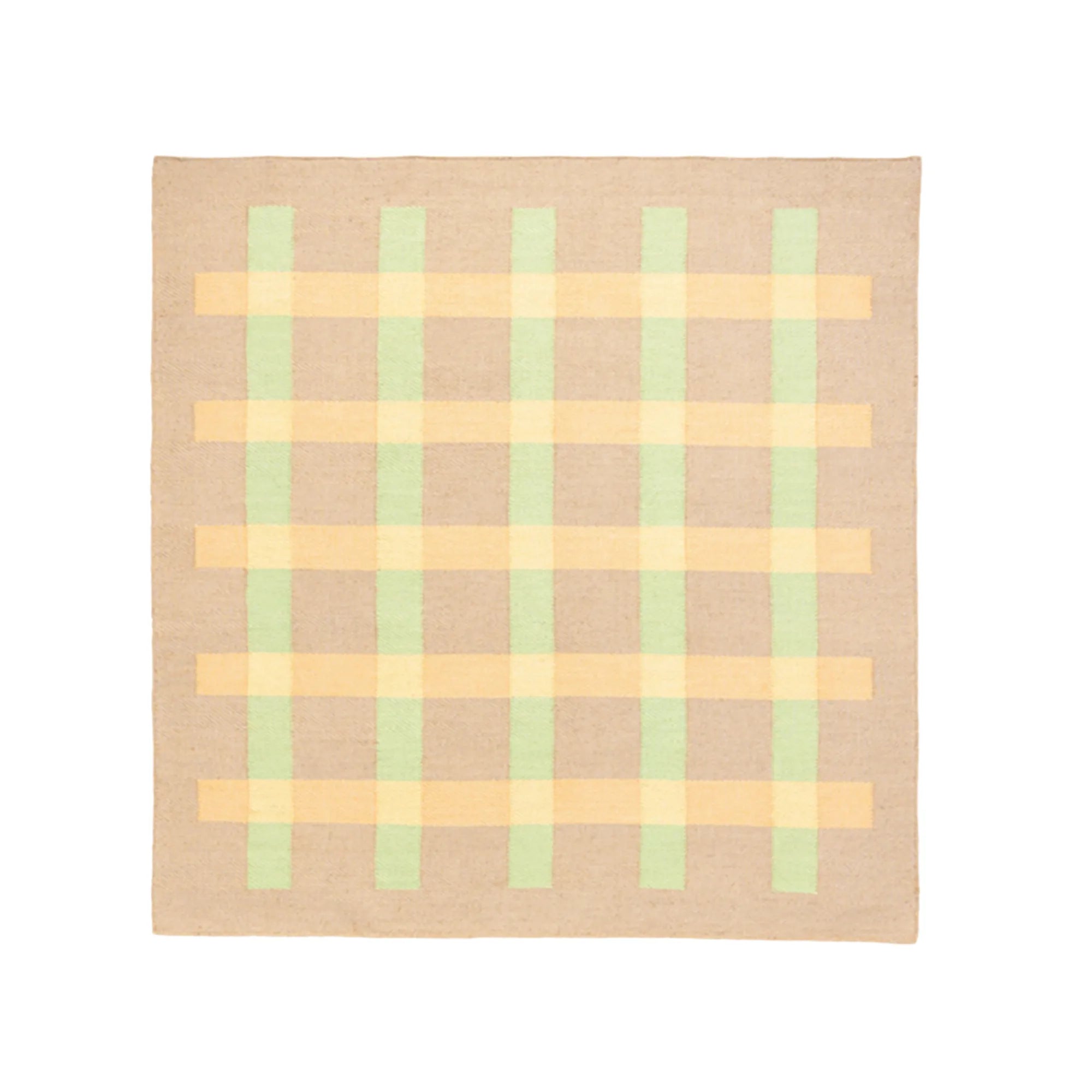 Jute rug with natural fibers and brown stripes