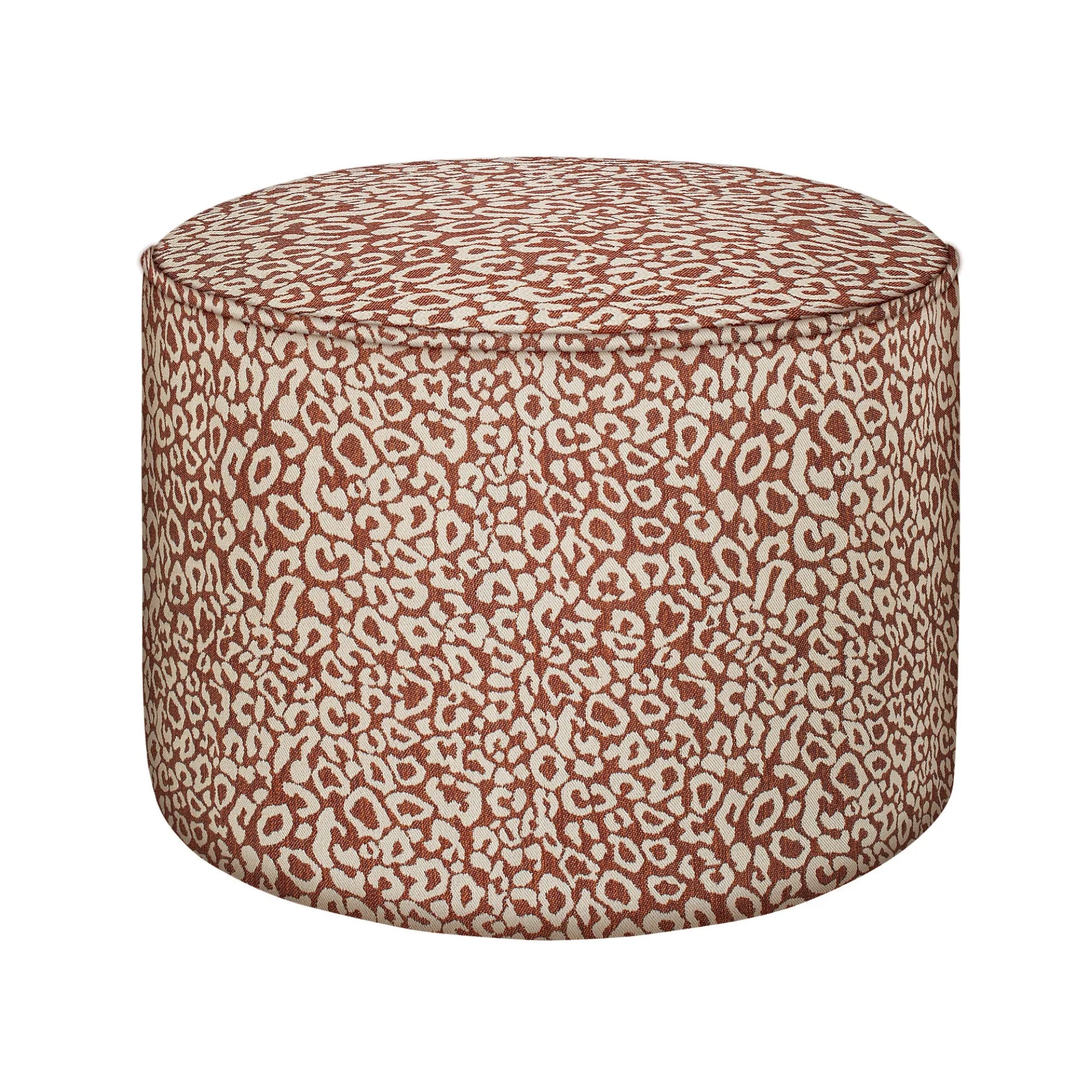 Handmade woven Maya Pouf in neutral colors, perfect for adding extra seating and stylish texture to any living space