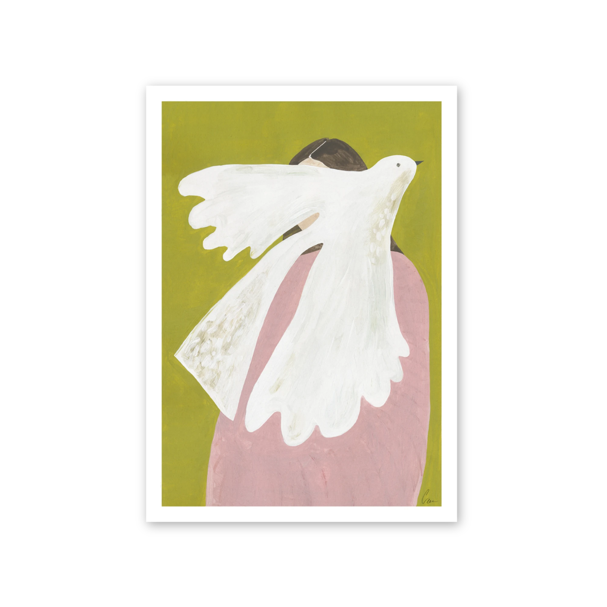 Bird and Woman - Art Print