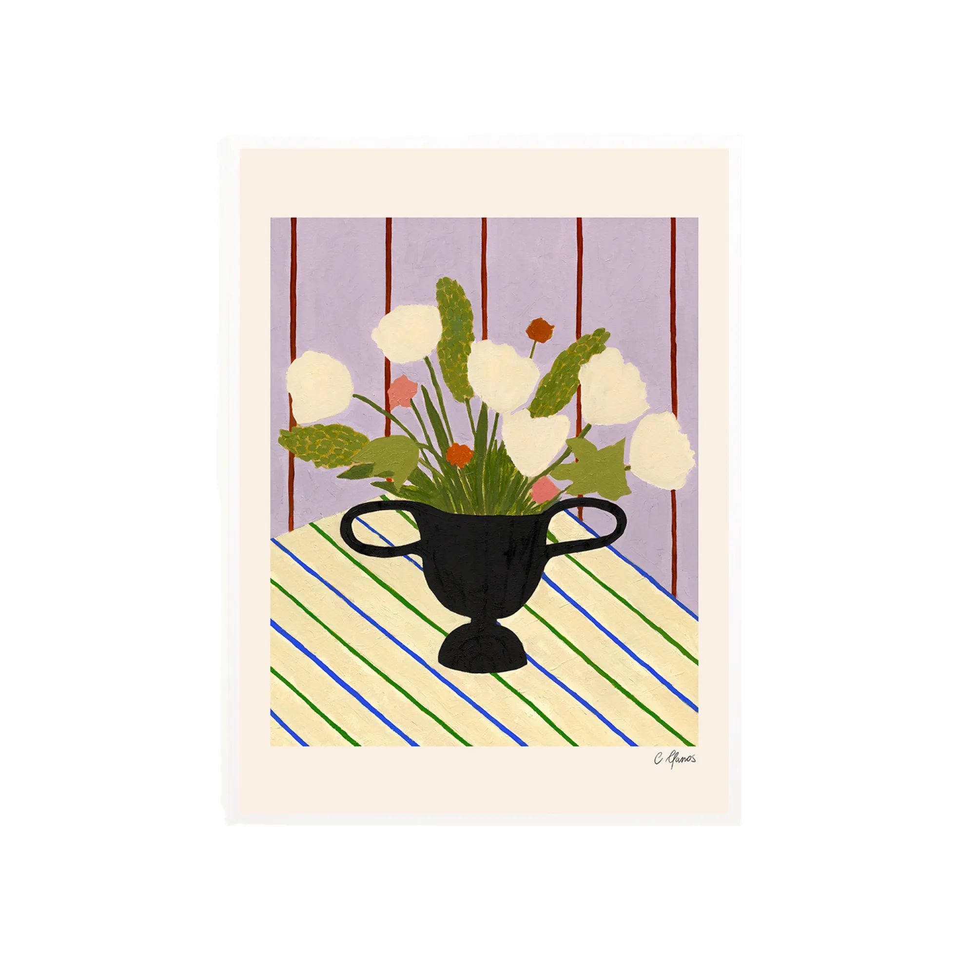 Flowers on Striped Cloth