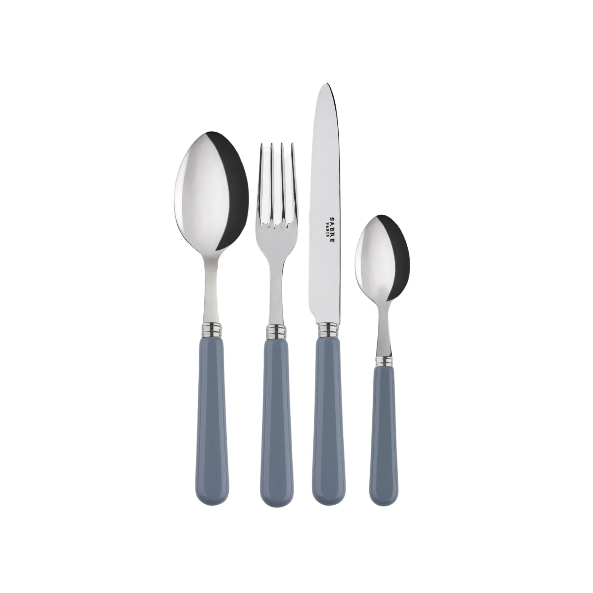 Stainless steel 16-piece Pop Unis Cutlery Set with vibrant, ergonomic handles