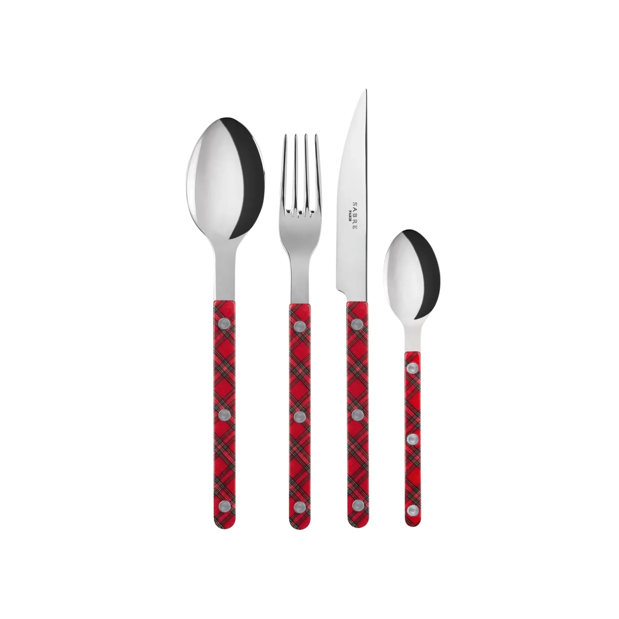 Bistrot Tartan Cutlery Set with 16-piece set for 4 people