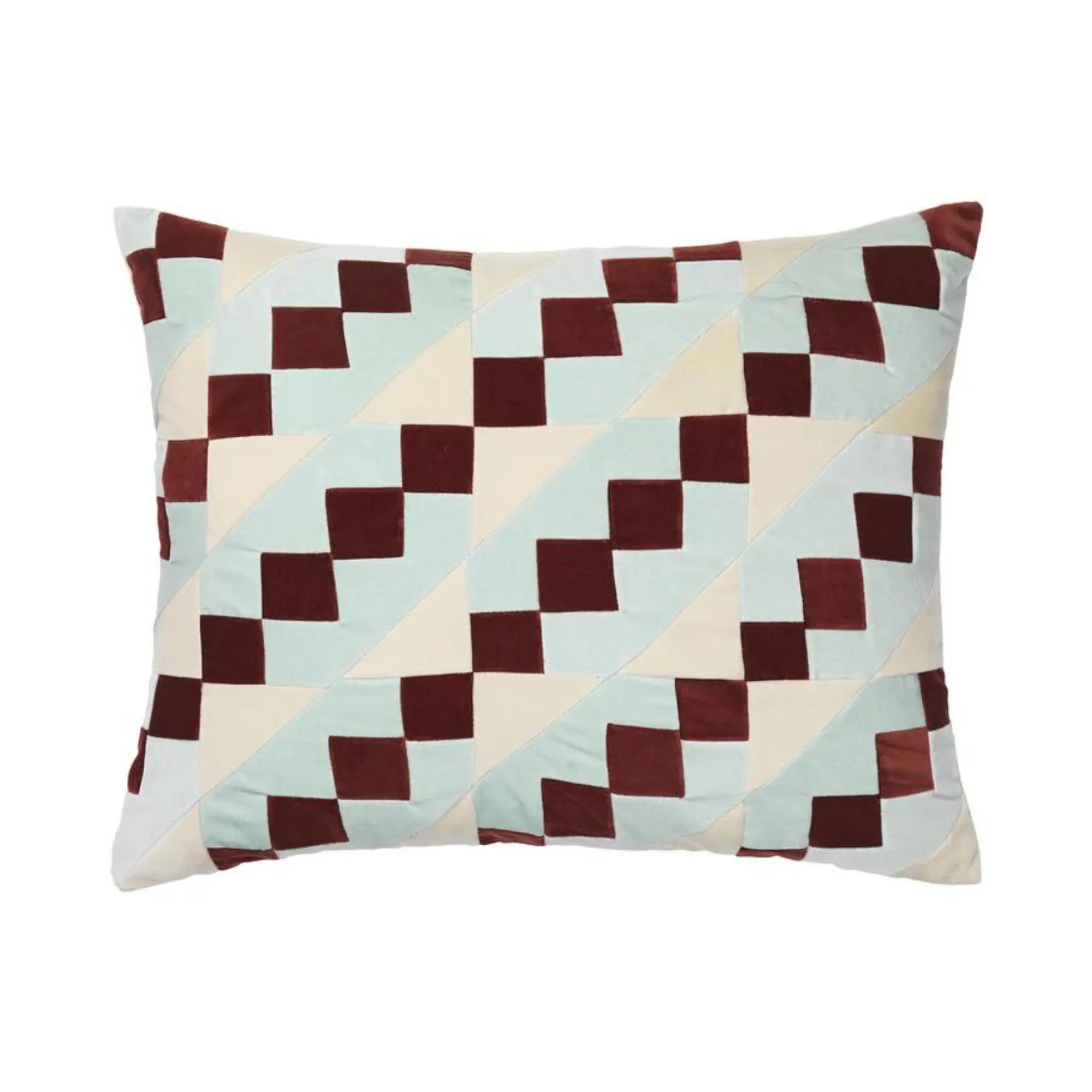 Plush and comfortable Addison cushion in soft grey fabric with intricate stitching