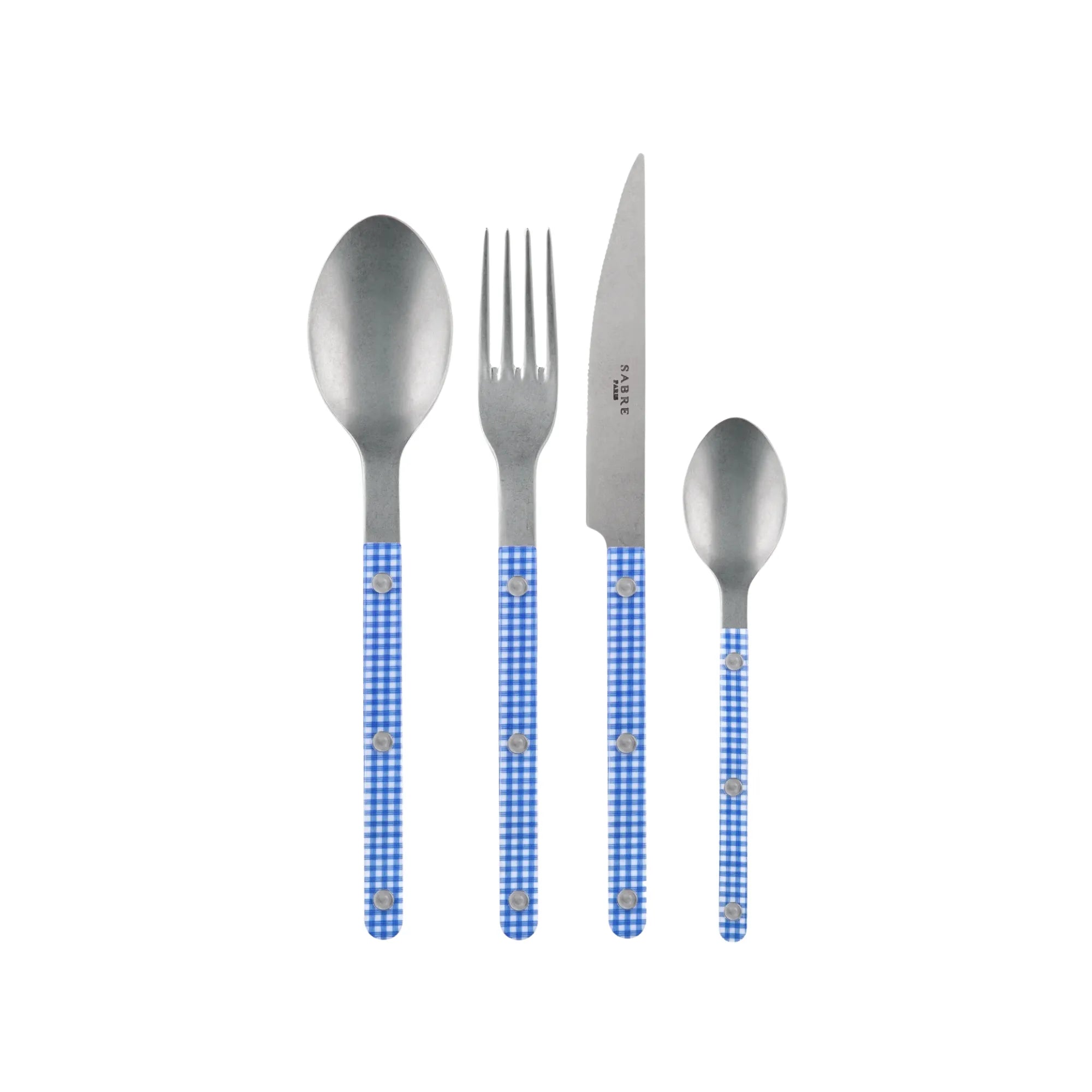 Bistrot Gingham Cutlery Set: A stylish and durable 16-piece silverware collection