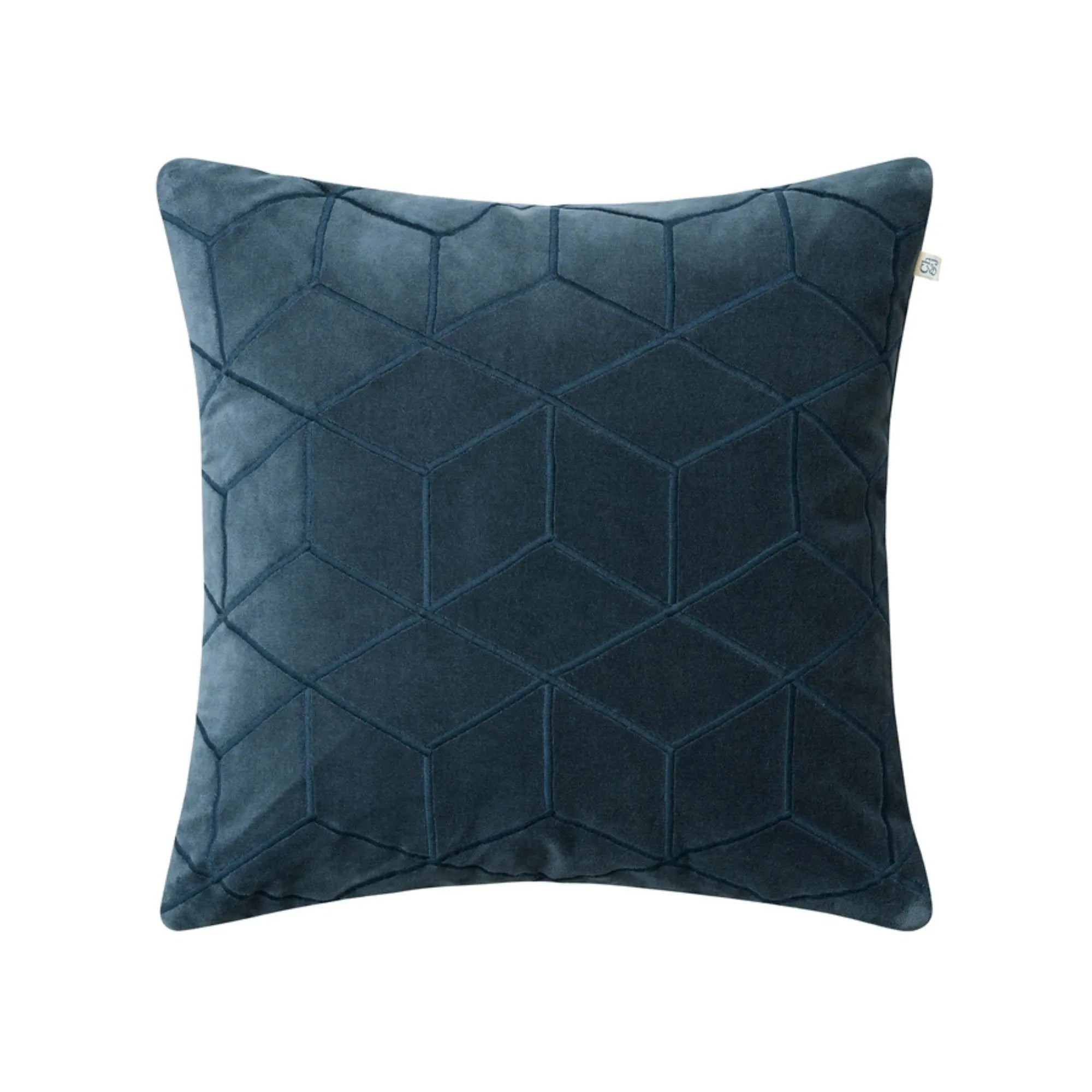 Sea blue velvet cushion pillow with soft texture and elegant design 