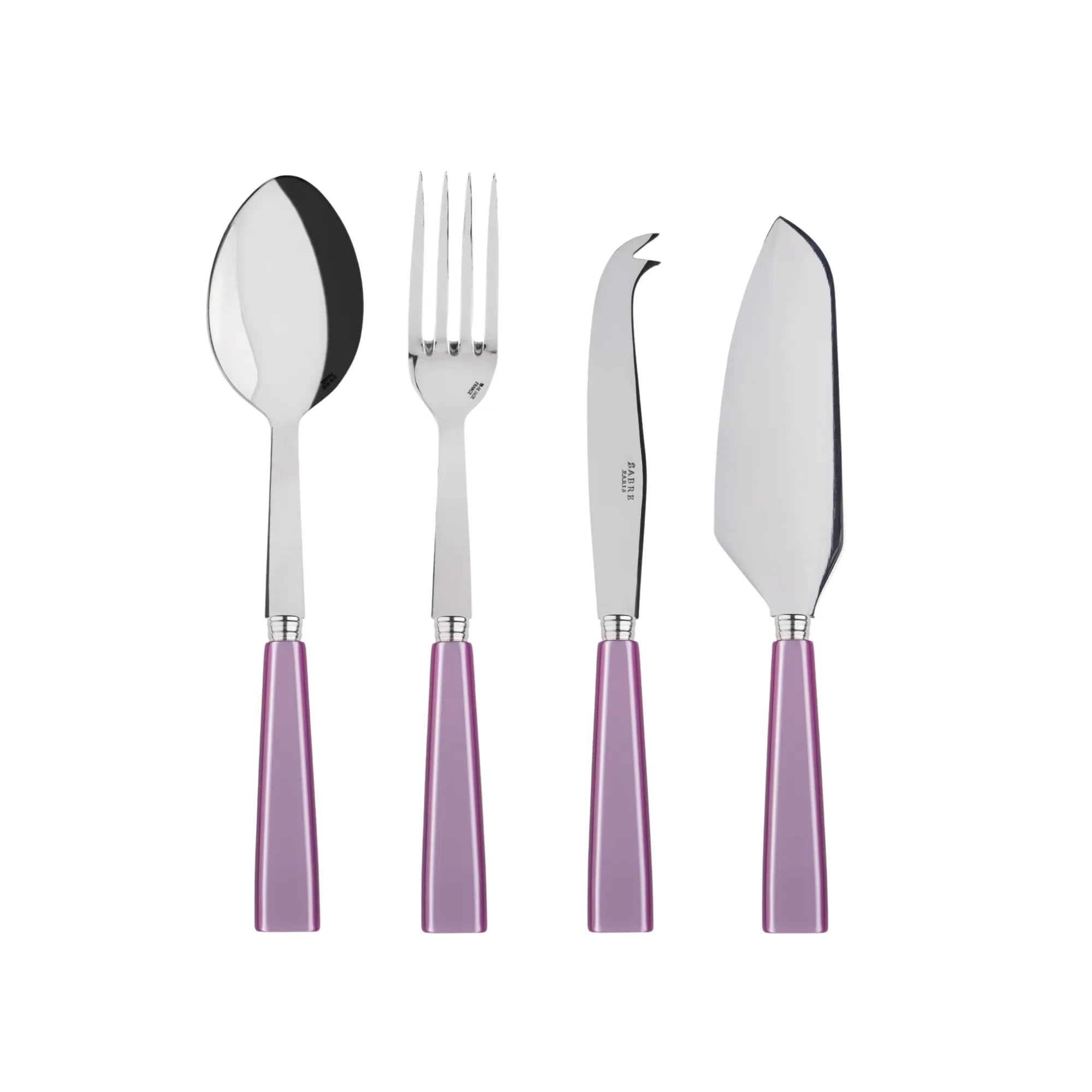 Icône Serving Set: Elegant silver serving spoons and forks in a luxurious velvet-lined box