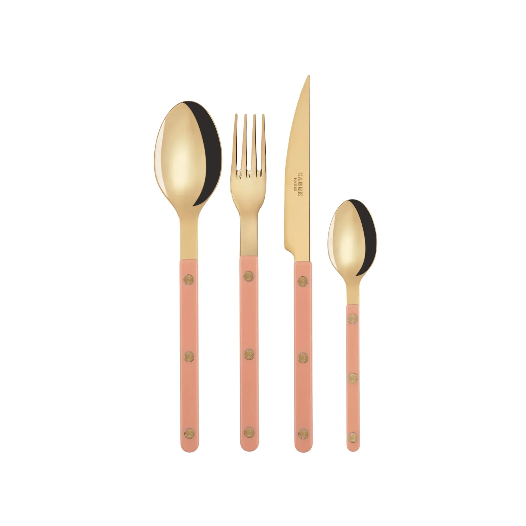 Bistrot Solid Cutlery Set - Gold, 24-piece flatware with elegant design