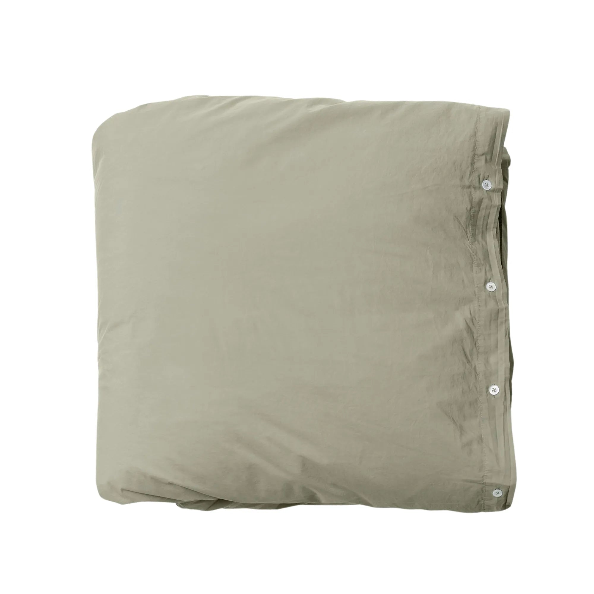 Cotton percale bedding in a soothing sage green color, perfect for a peaceful night's sleep