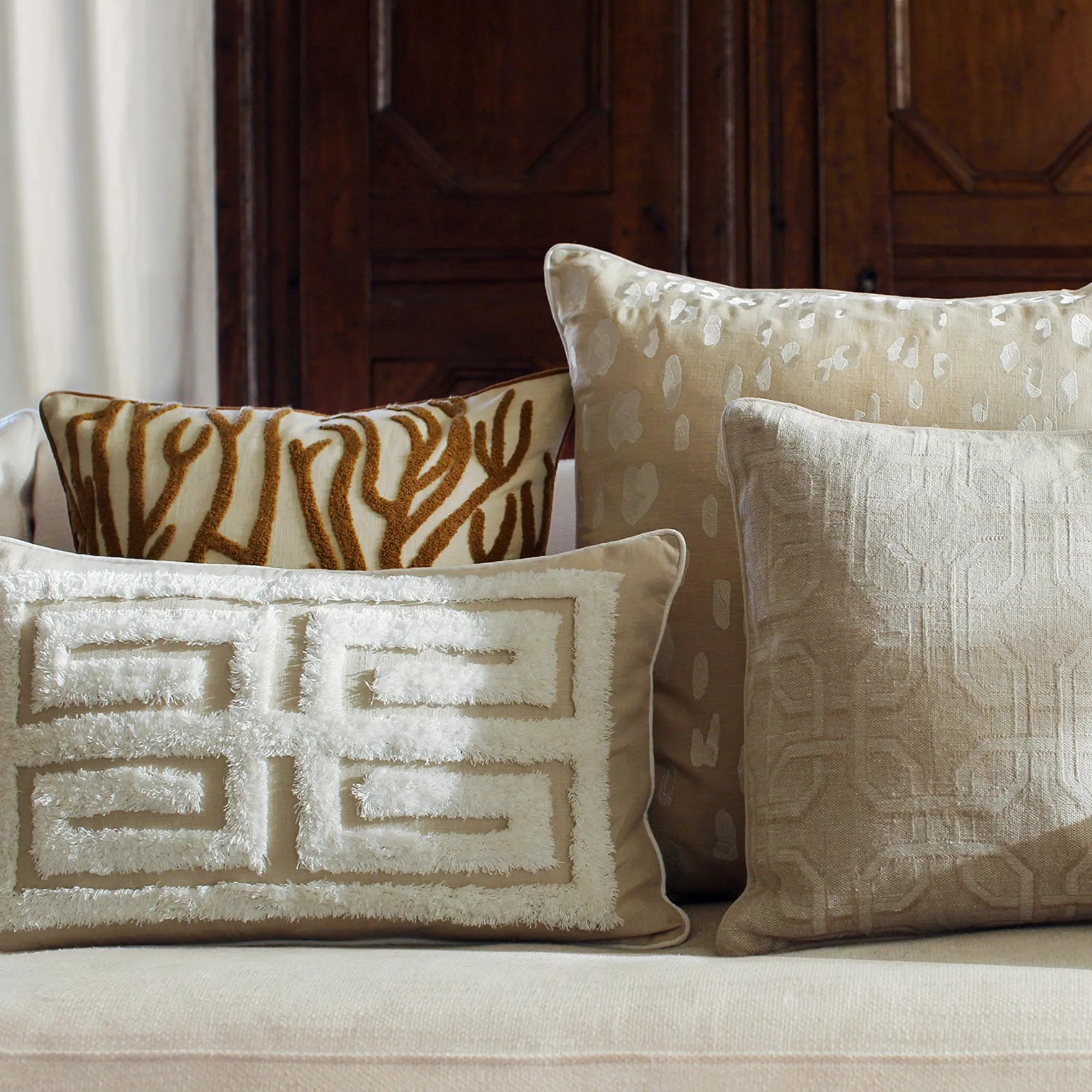 Cleo Cushion in a cozy knit fabric with a chunky and textured feel