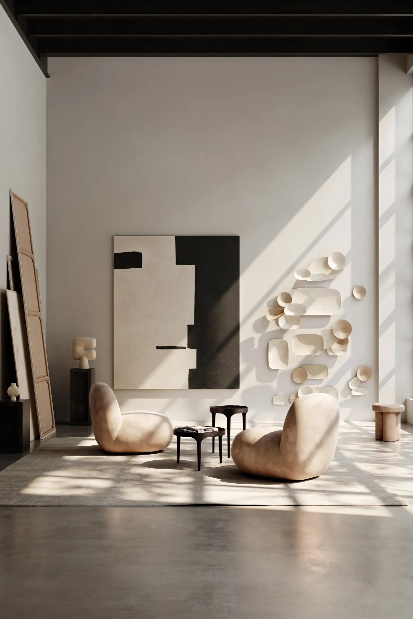 Phantom Side Table - Low with minimalist design in solid wood