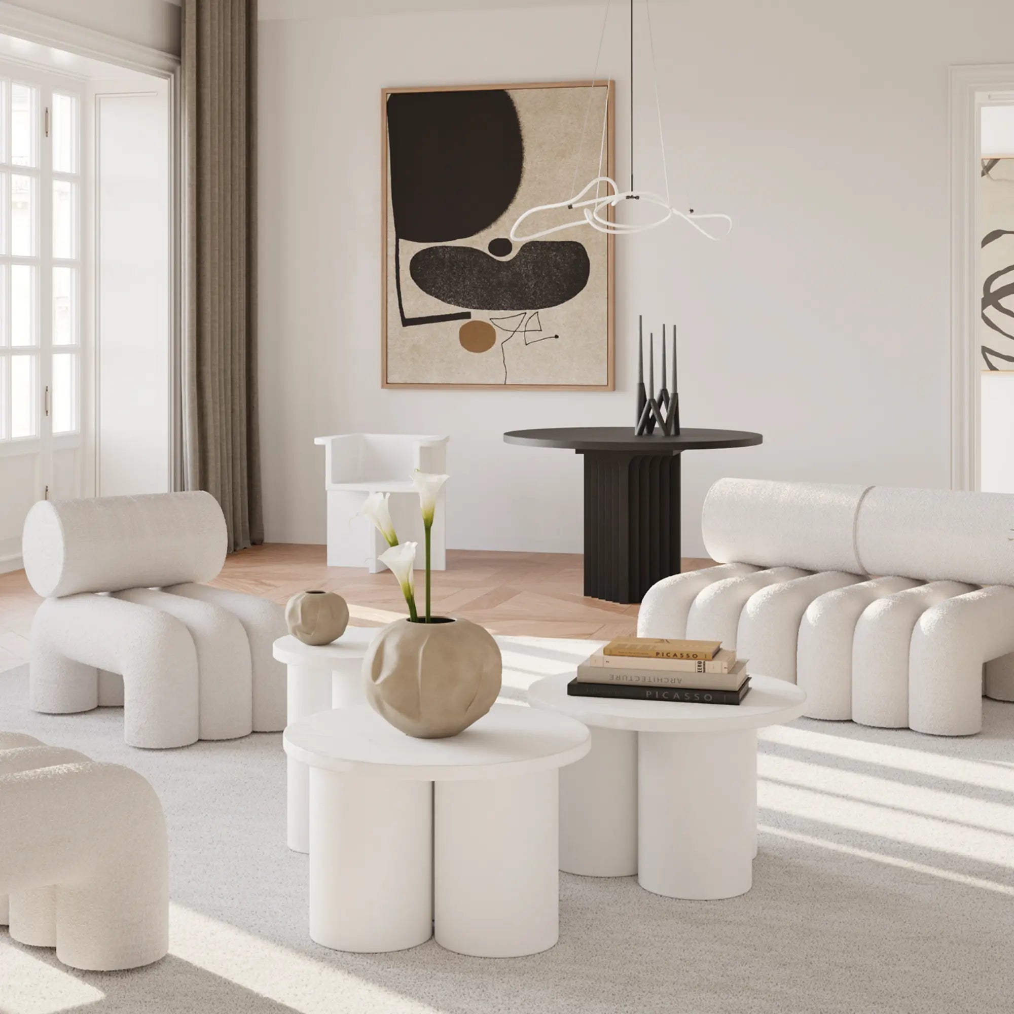Orimono Vase - Medio in a stylish interior setting with minimalist decor