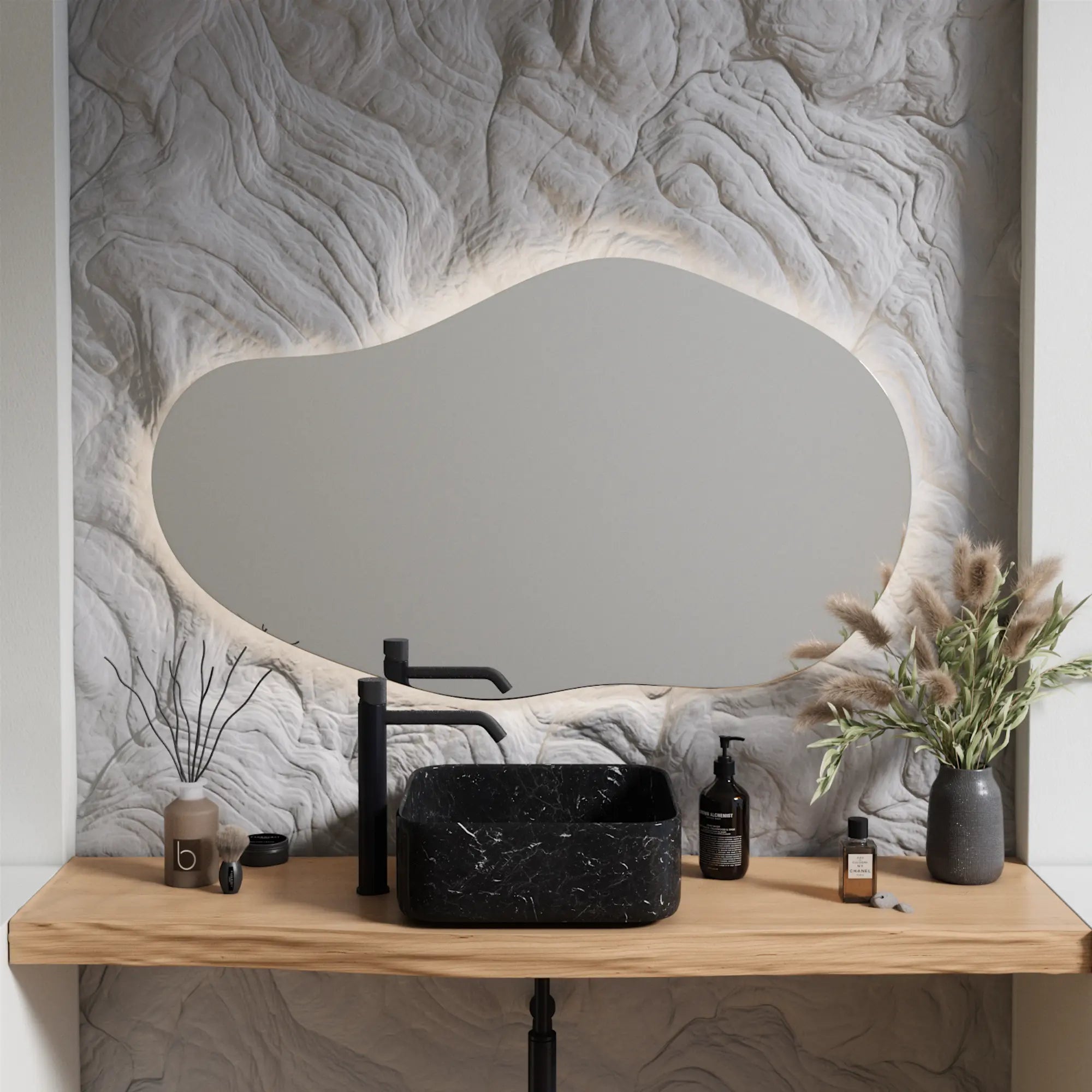 Cloud Mirror with Lights adding a touch of elegance to a makeup station