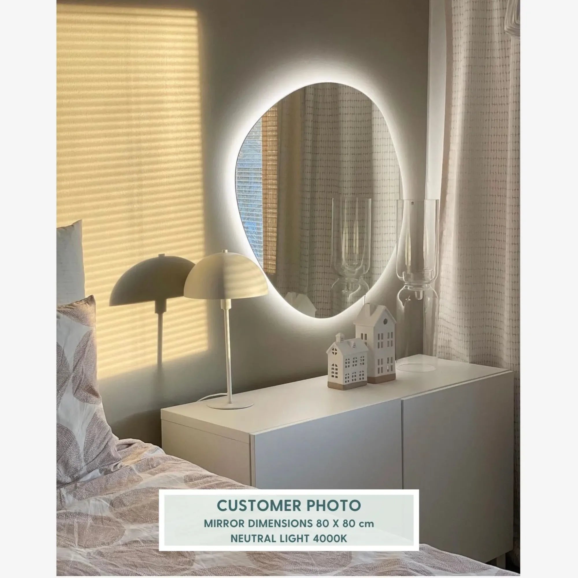 Pebble Mirror with Lights