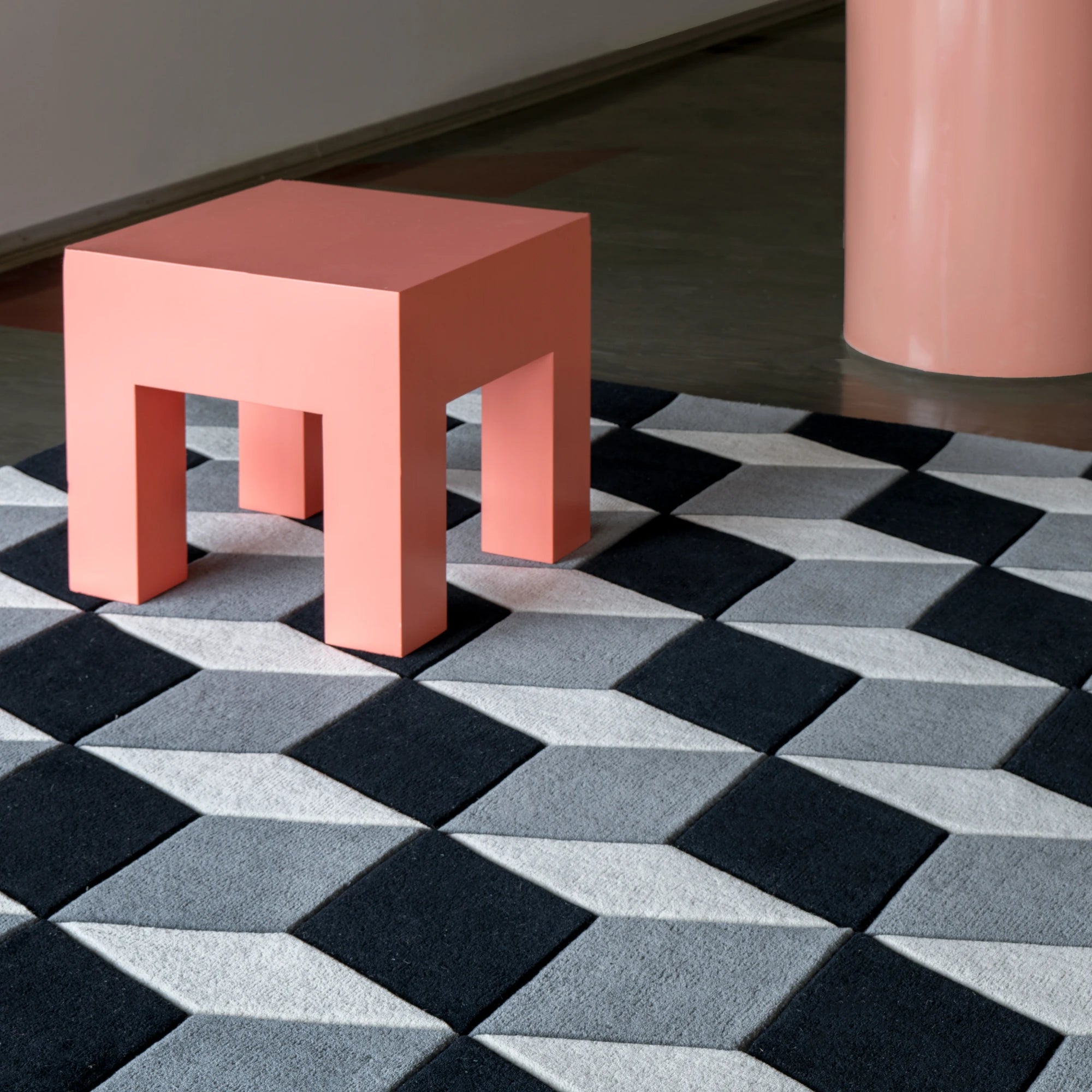 Illusion Wool Rug - Monochrome