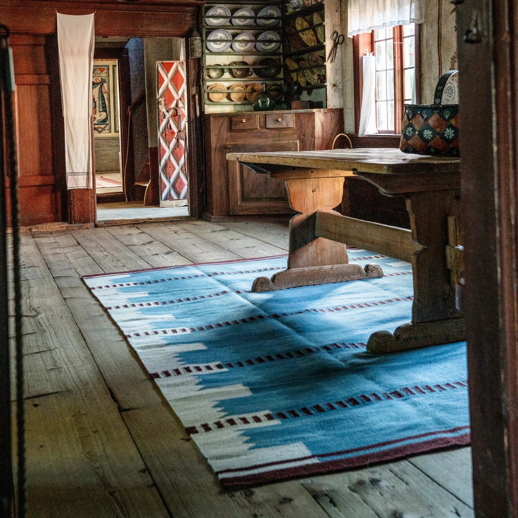  Close-up of handwoven Iris Wool Rug in natural ivory color