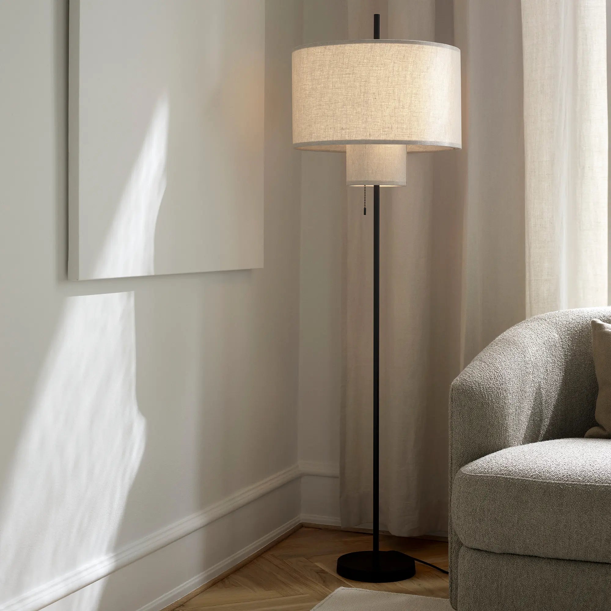  Contemporary design floor lamp with marble base for added stability