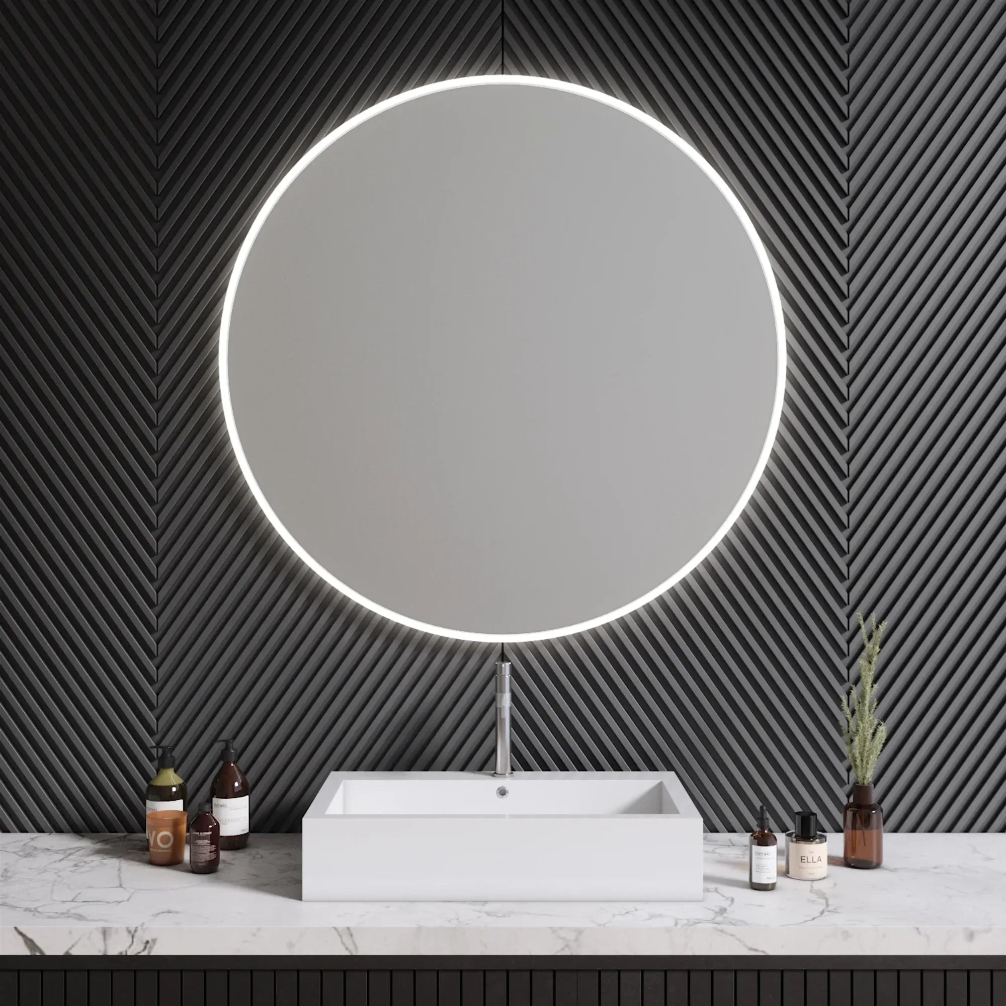 Round Mirror with Lights