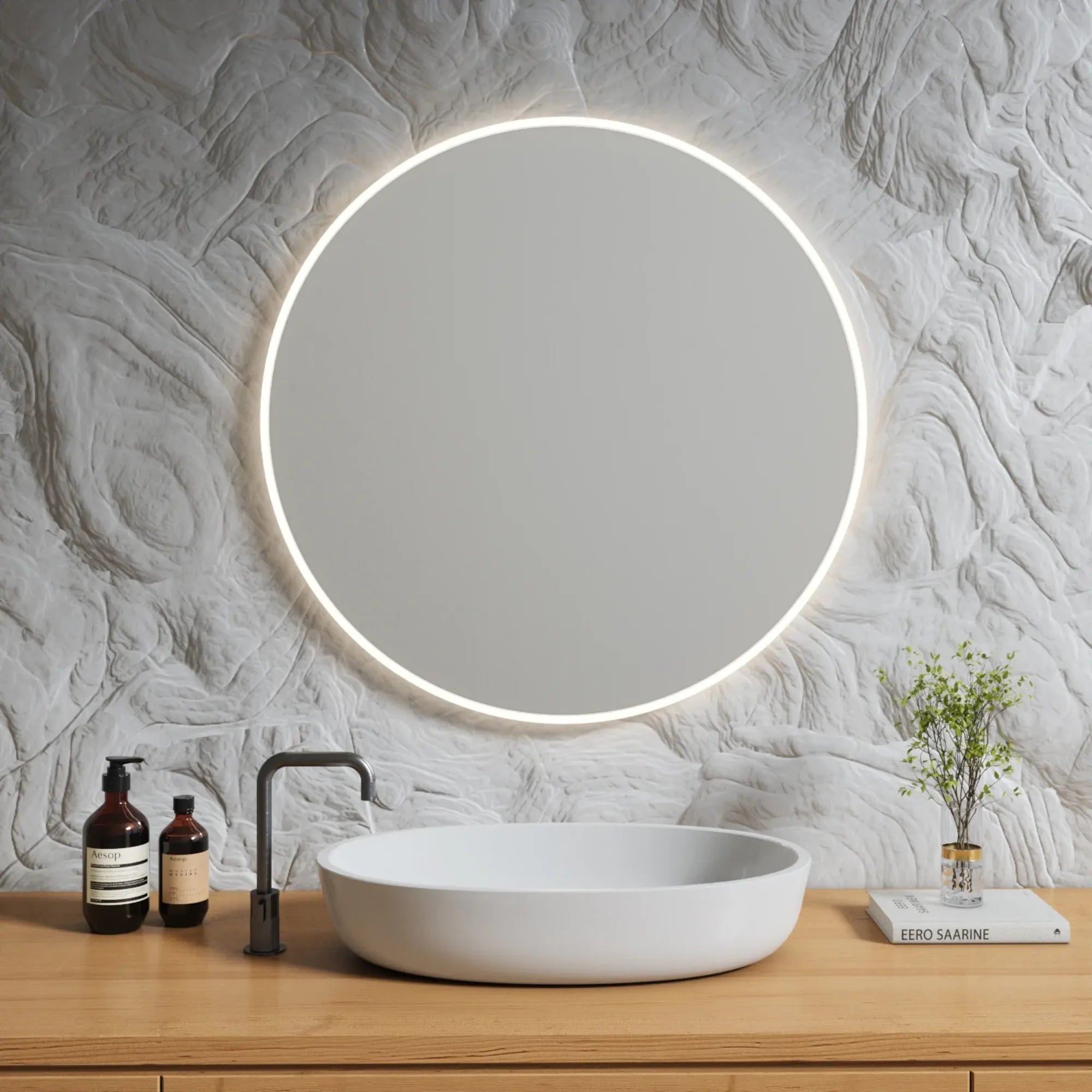 Round Mirror with Lights